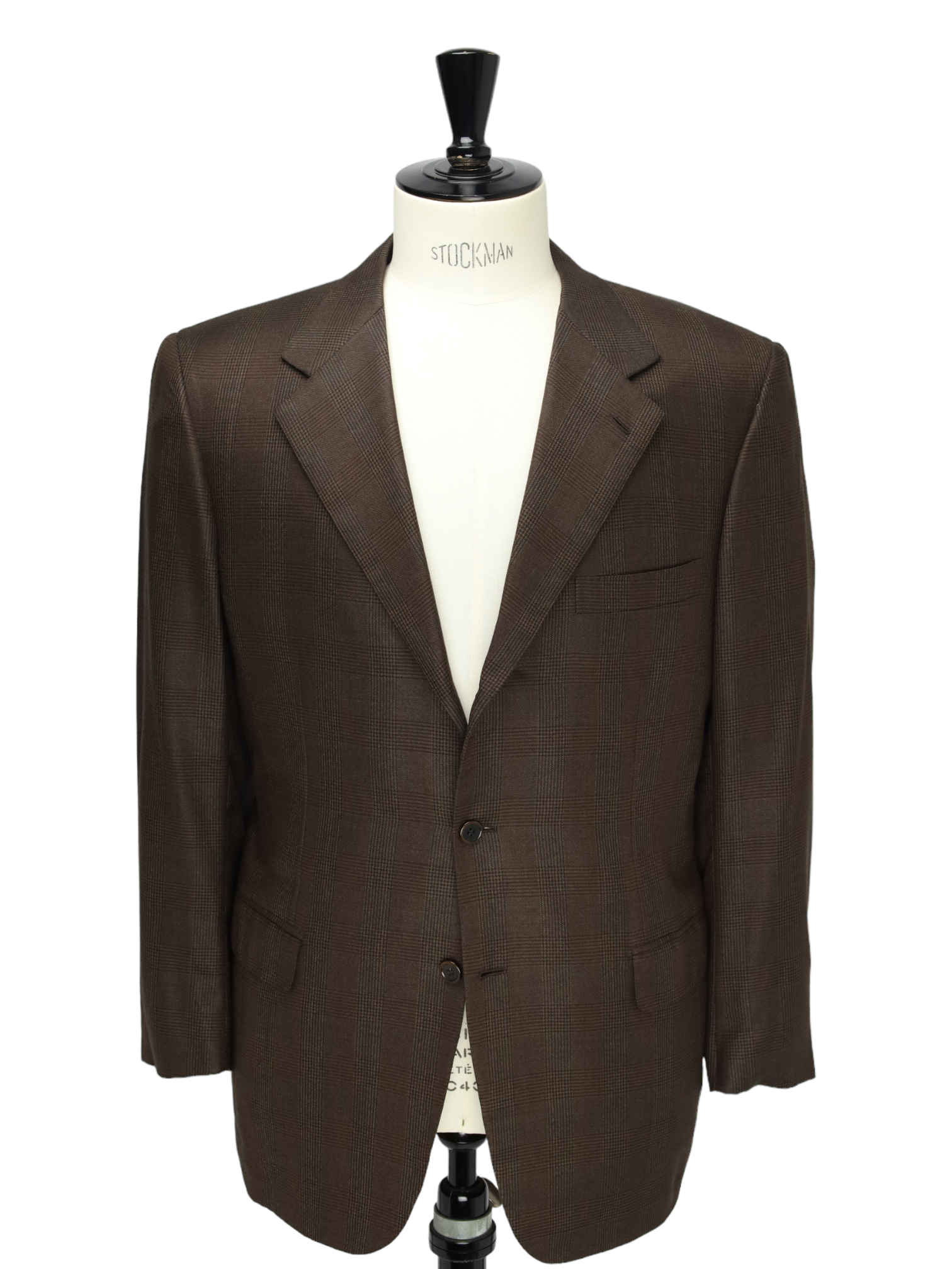 Brioni Castagne Brown Wool & Silk Glenplaid Jacket