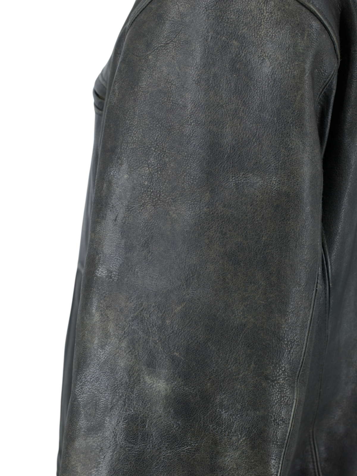 Ralph Lauren Dark Grey Vintage Cowhide & Sheepskin Lammy Pilot Jacket