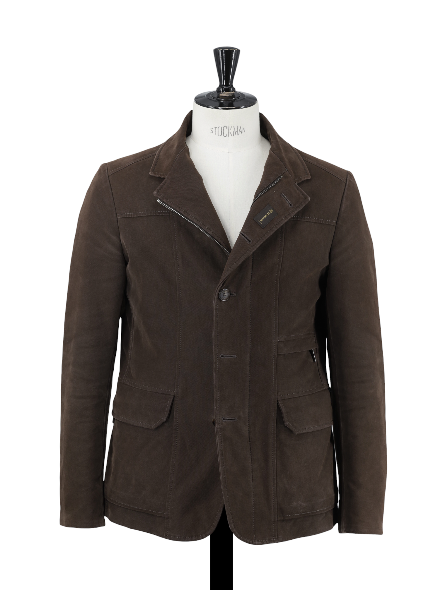 MooRER Chocolate Brown Cotton-Twill Fieldjacket