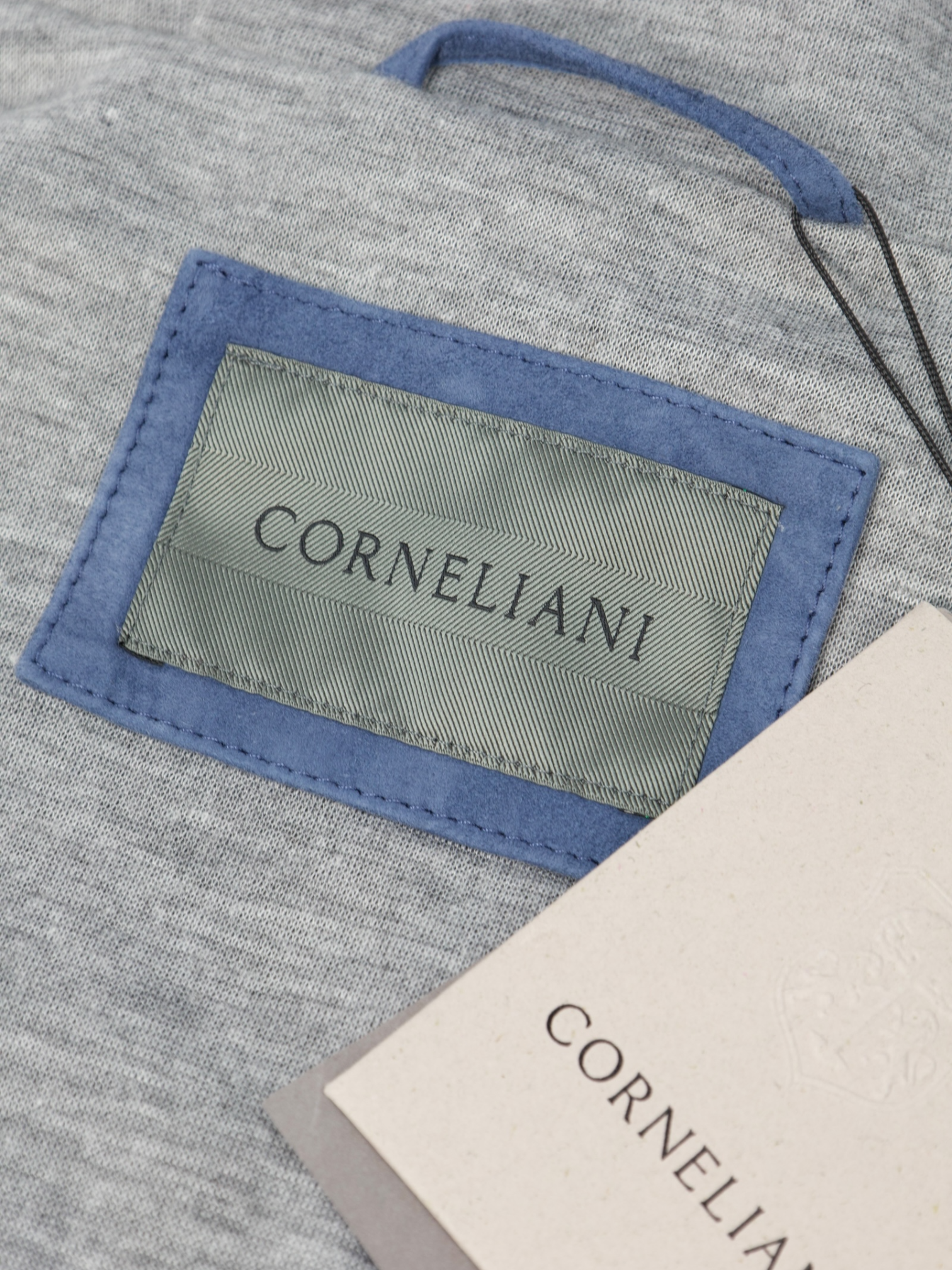 Corneliani Light Blue Lambskin Suede Hooded Jacket