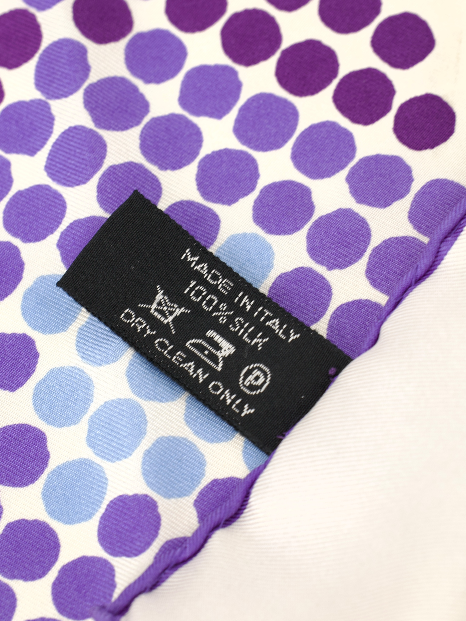 Tom Ford White & Purple Silk Geometric Pocket Square