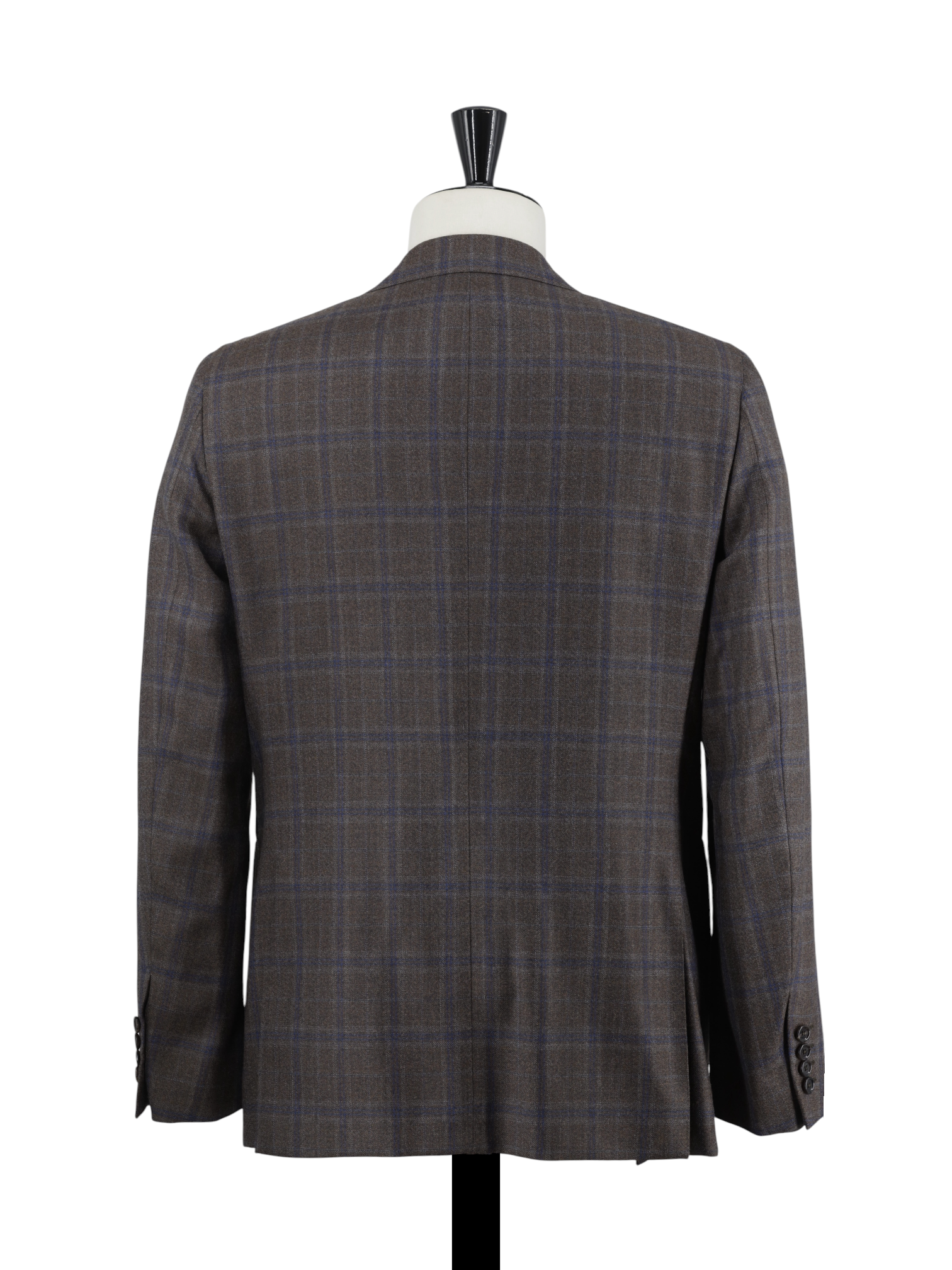 Caruso Brown & Blue Pure-Wool Windowpane Jacket