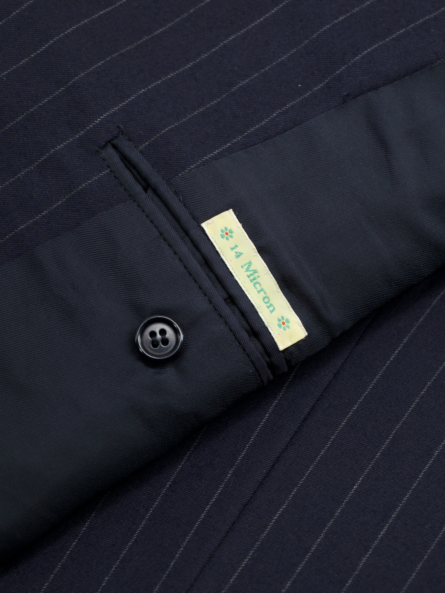 Kiton Navy Lightly-Brushed Super 180's "Blanc Blu" Pinstripe Suit