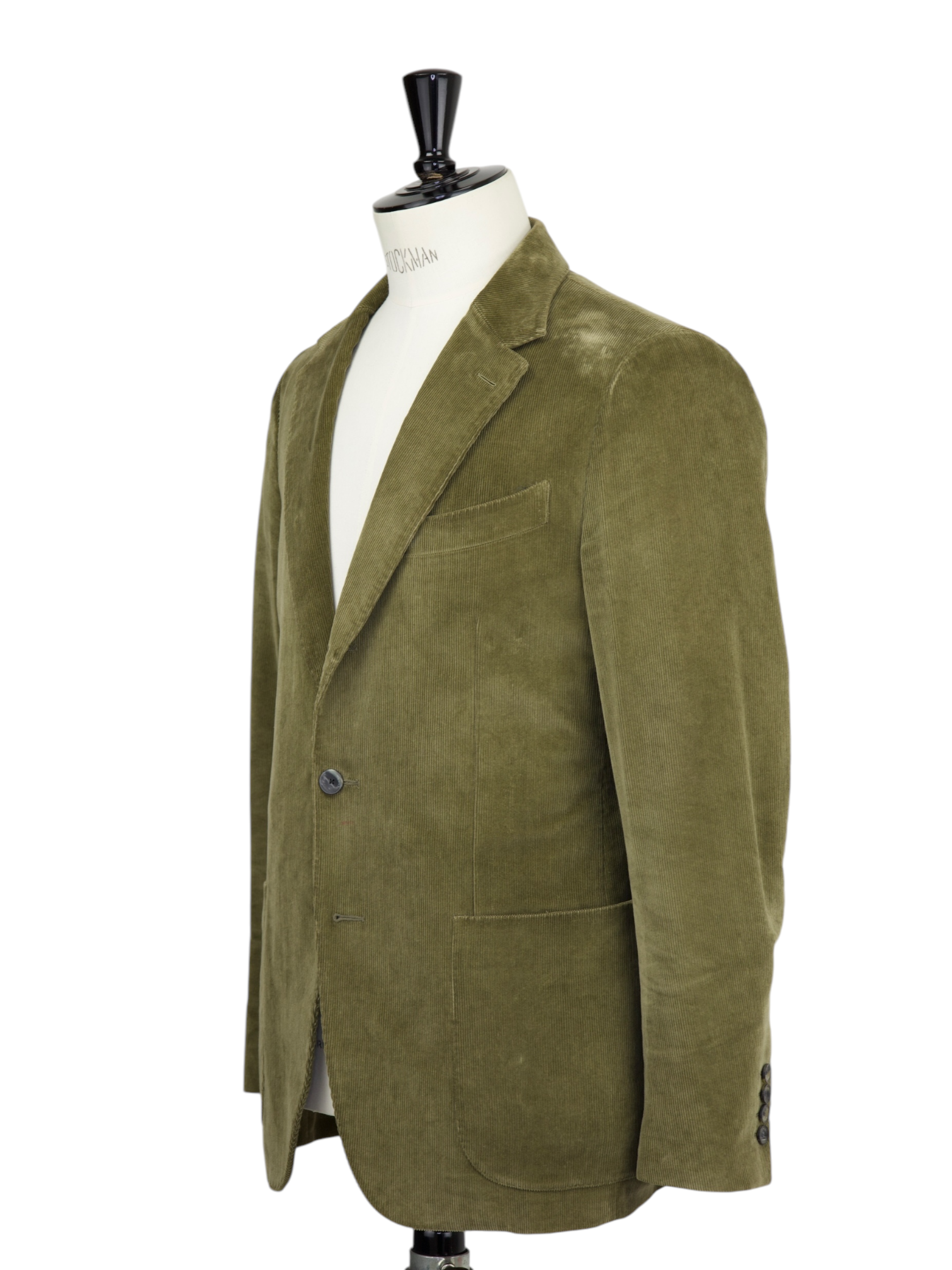 Caruso Dark Olive Green Cotton Needlecord Corduroy "Butterfly" Suit