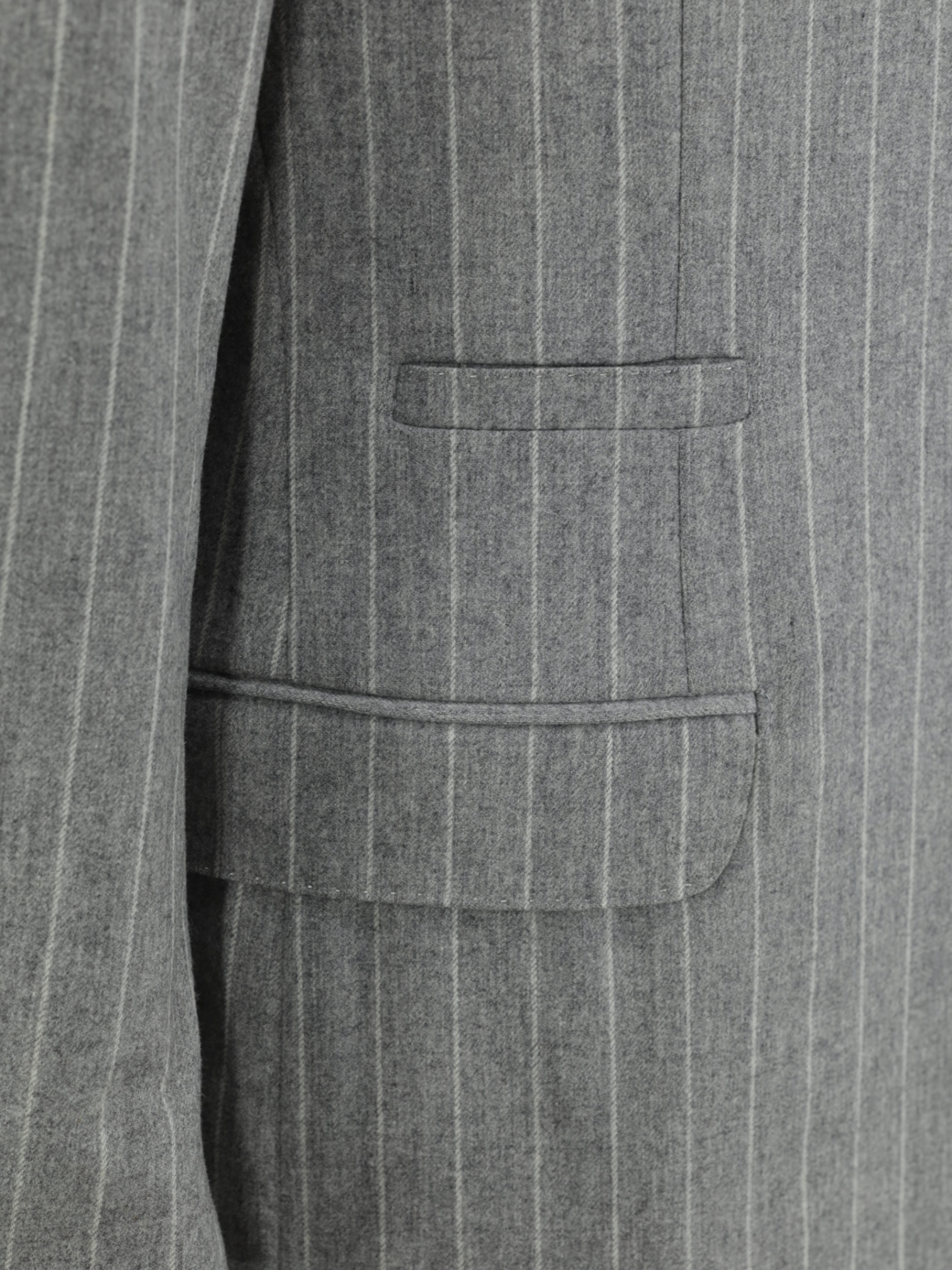 Brunello Cucinelli Grey Wool & Cashmere Elbow-Patch Pinstripe Jacket