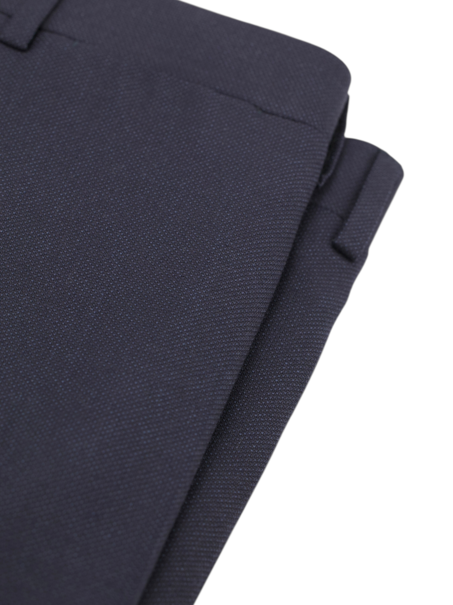Canali Navy Fine Wool Birdseye Trousers