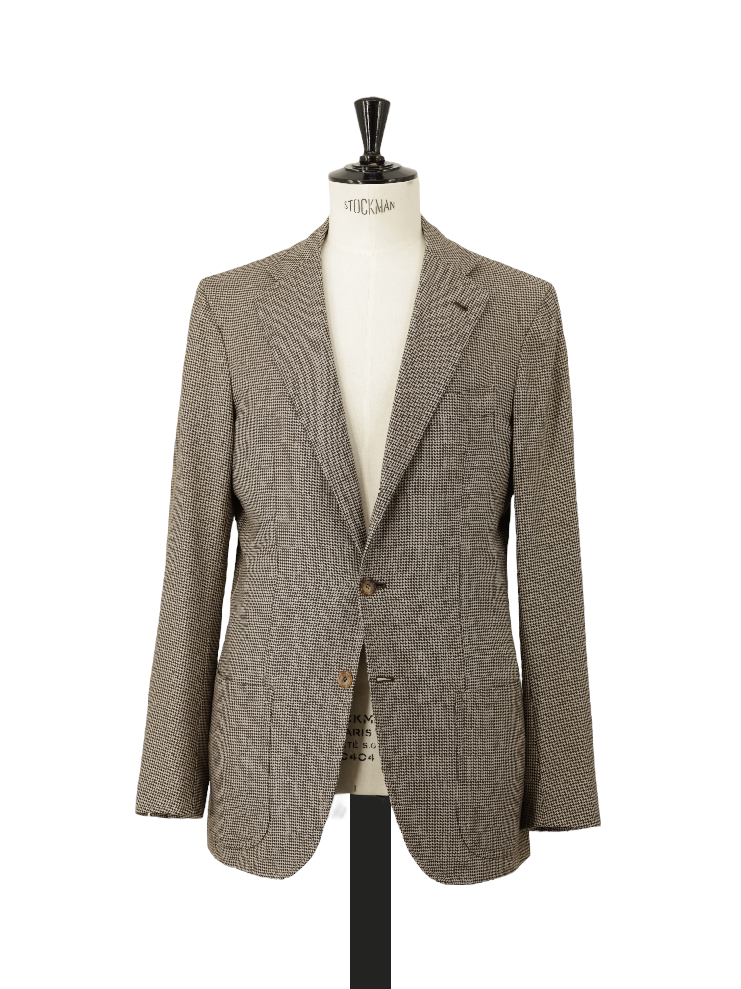 Orazio Luciano Light Brown Pure-Wool Pied de Poule Jacket