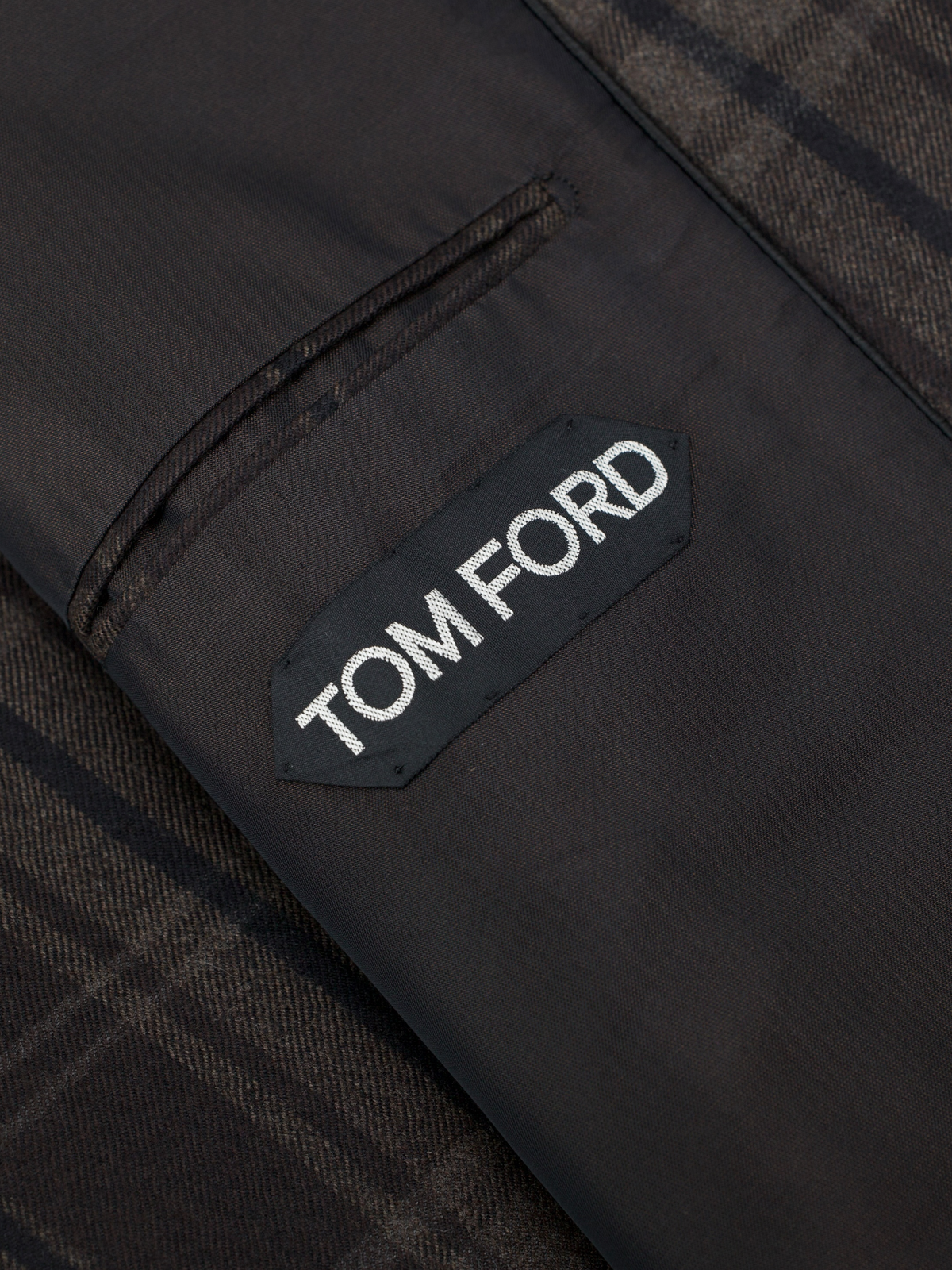Tom Ford Dark Brown Wool & Cashmere Checkered Country Jacket