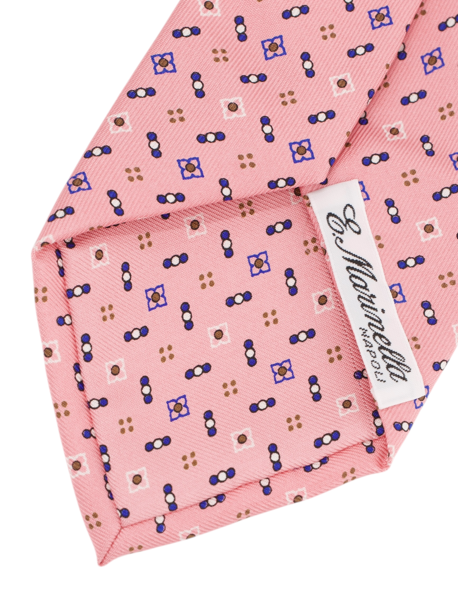 E.Marinella Pink & Blue Silk Geometric Tie
