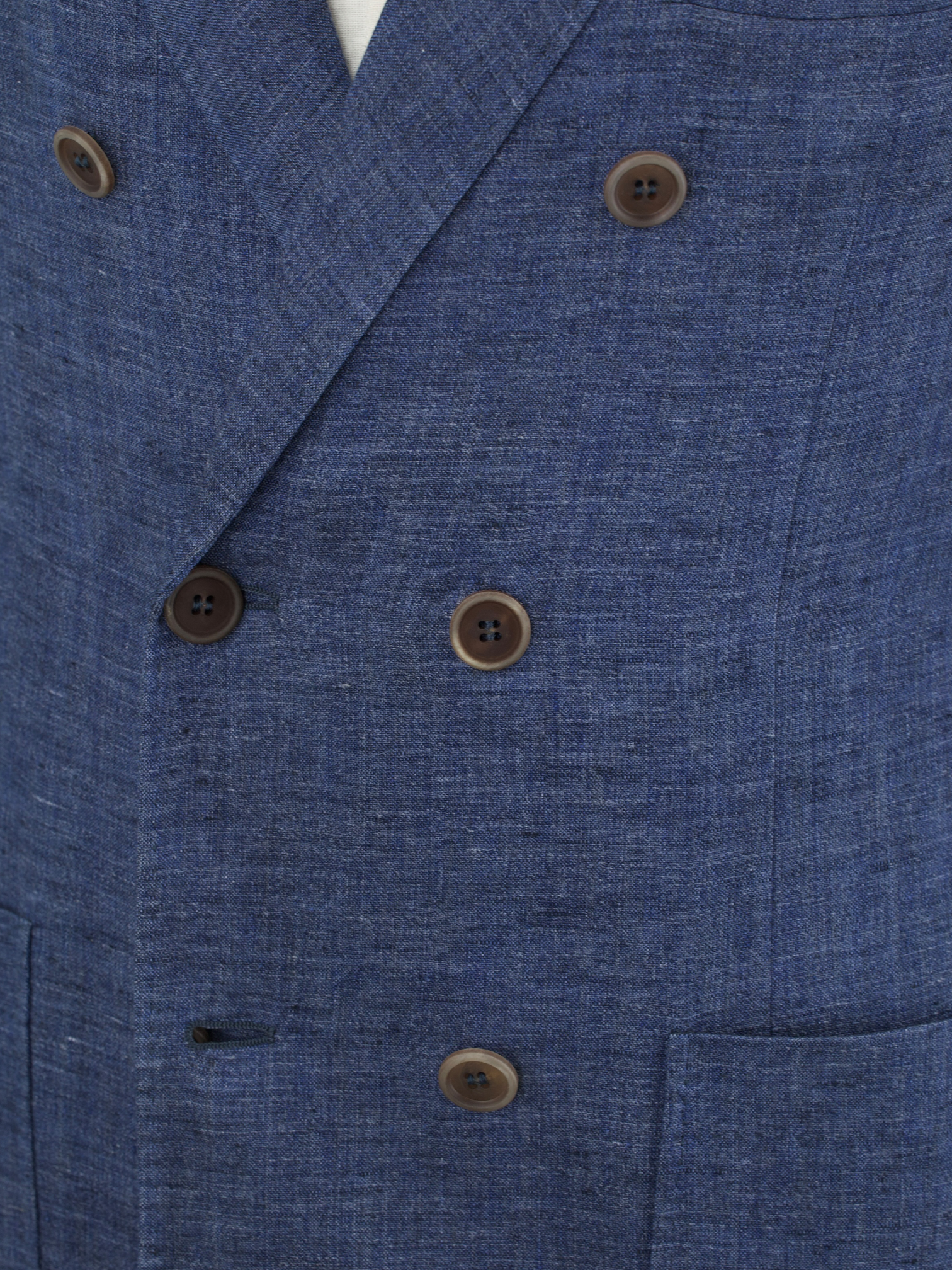 Brunello Cucinelli Light Blue Double-Breasted Pure Linen Summer Jacket