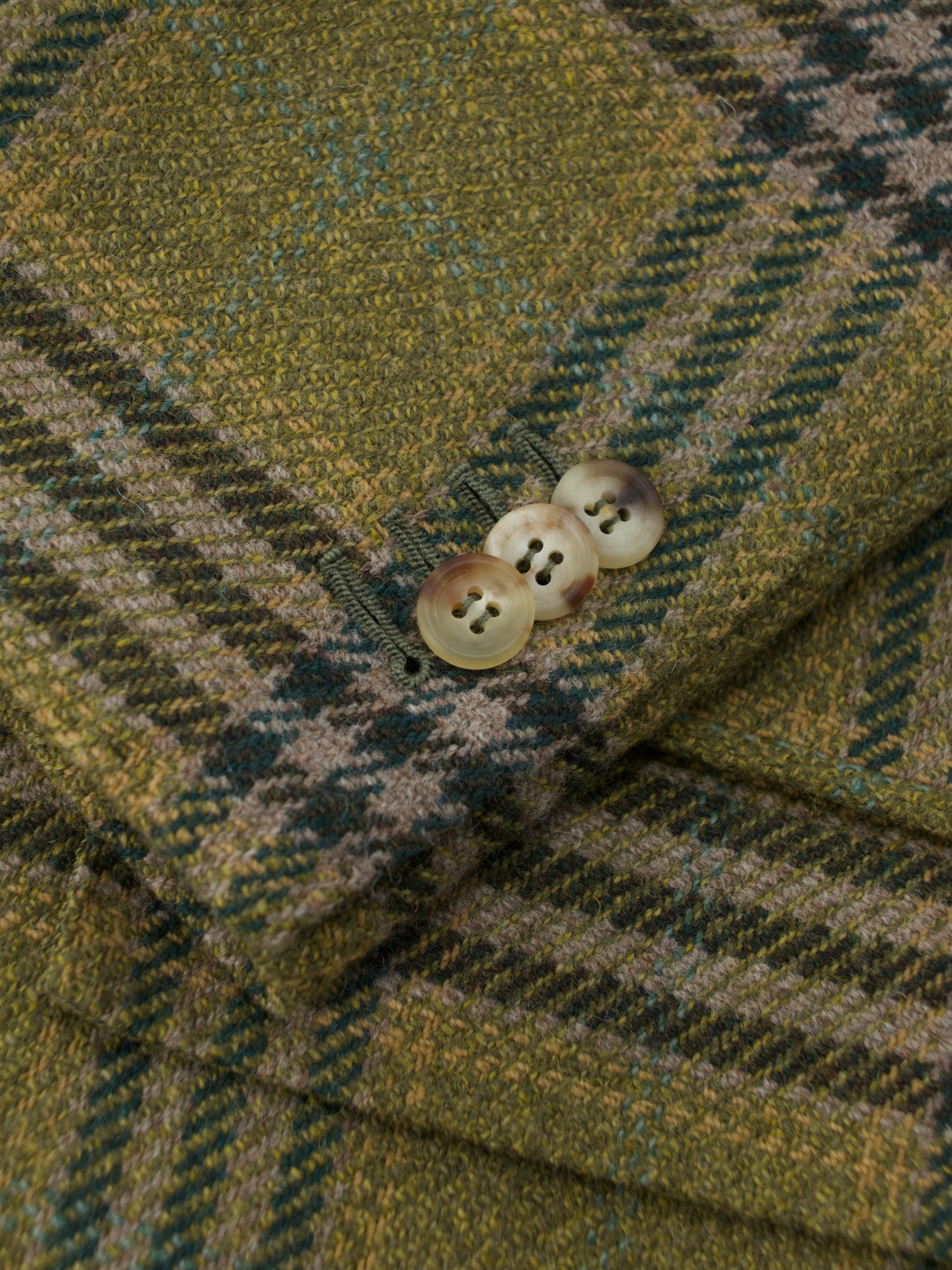 Orazio Luciano Moss Green Tweed-Wool Tartan Jacket