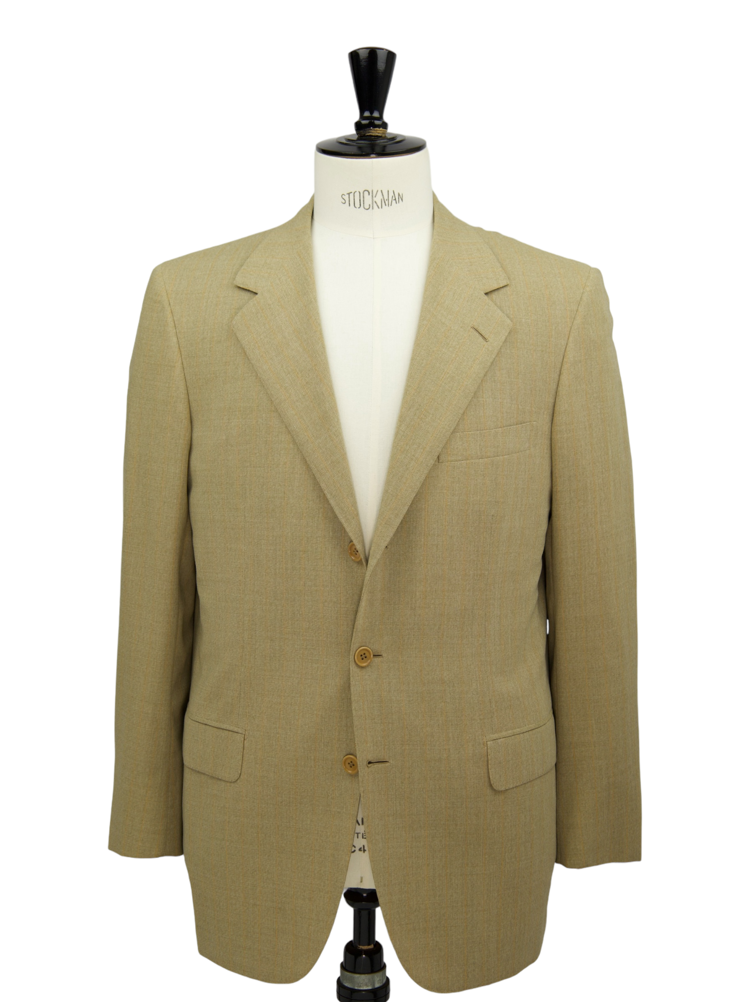 Brioni Sand Pinstripe Woollen Palatino Jacket