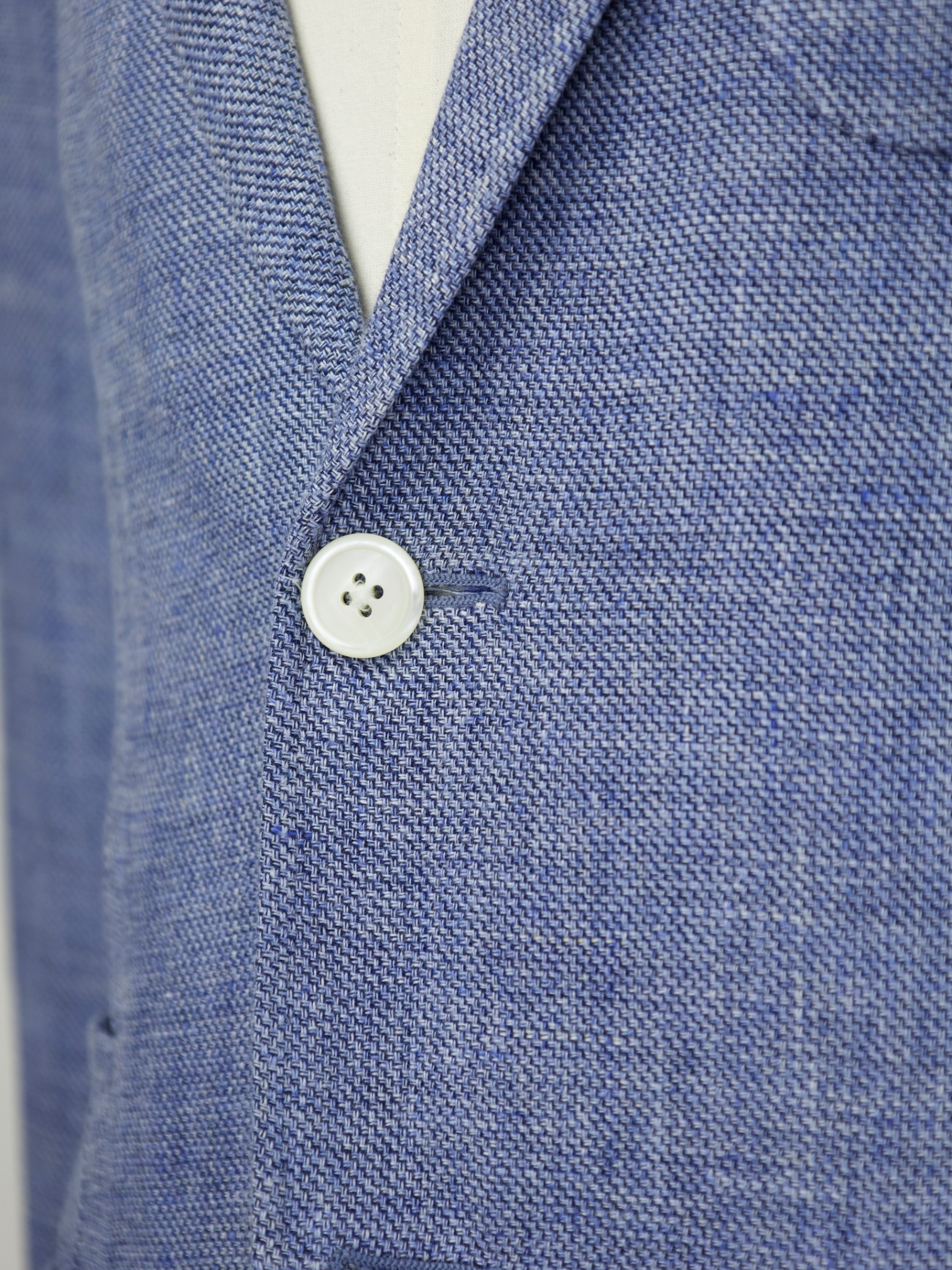 Corneliani ID Slate Blue Linen & Wool Hopsack Jacket