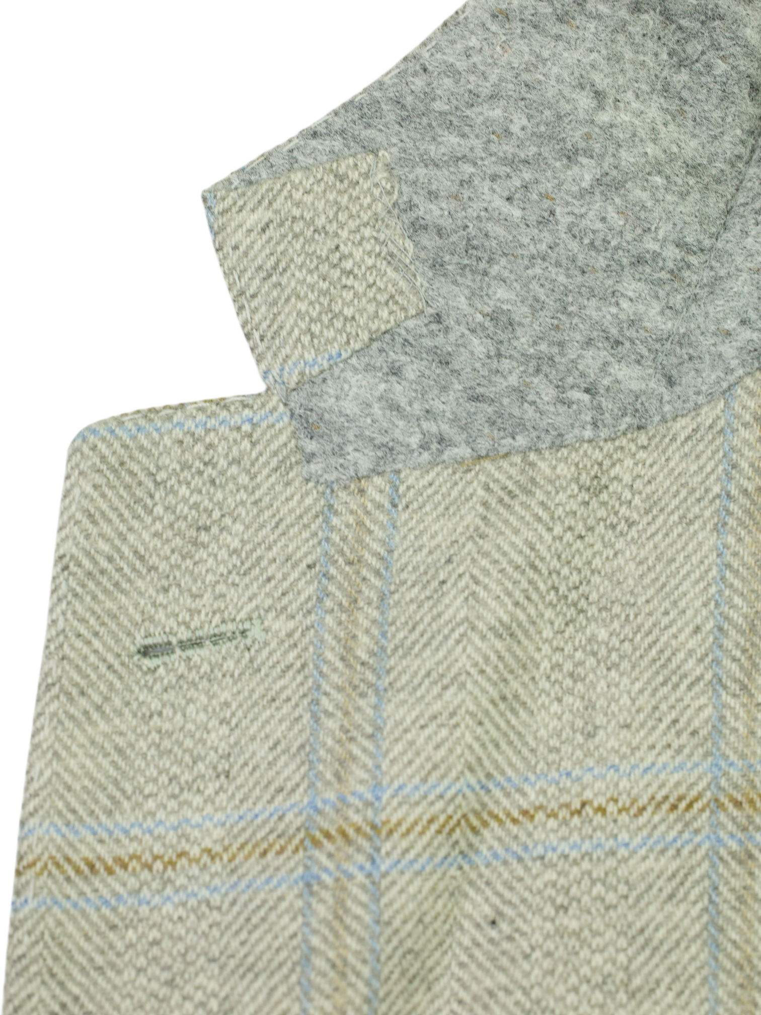 Kiton Light Grey, Brown & Blue Pure Cashmere Windowpane Jacket