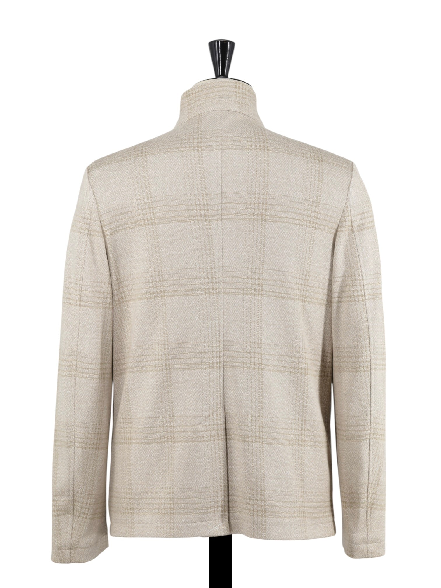 Maurizio Baldassari Sand Cotton, Silk & Linen Stand-Collar Jacket