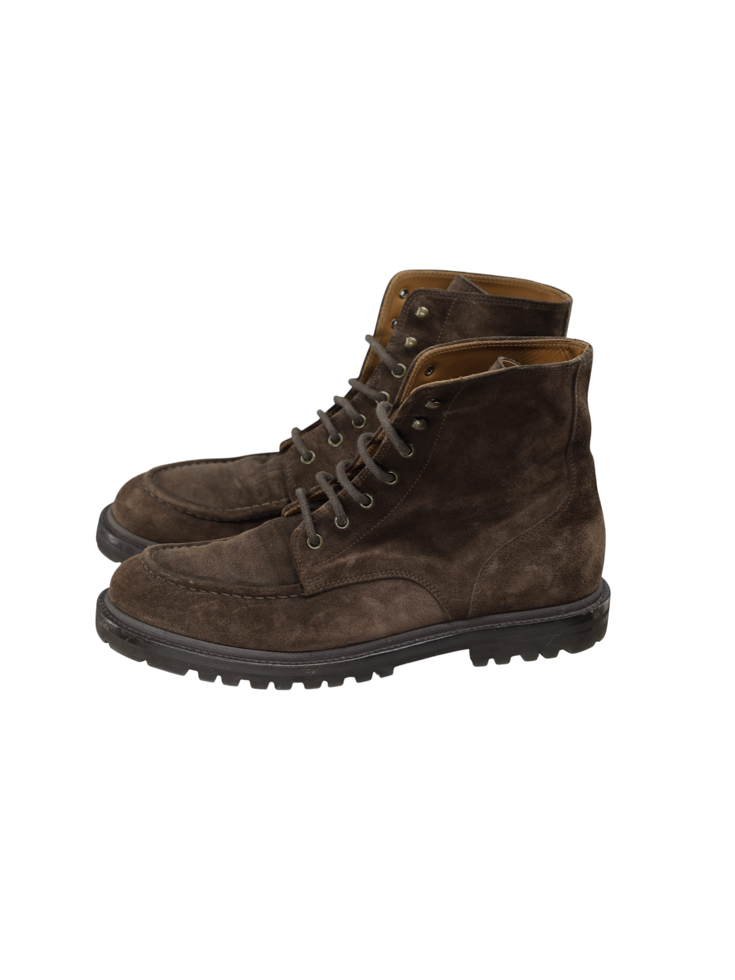 Brunello Cucinelli Dark Brown Suede Balmoral-Style Boots
