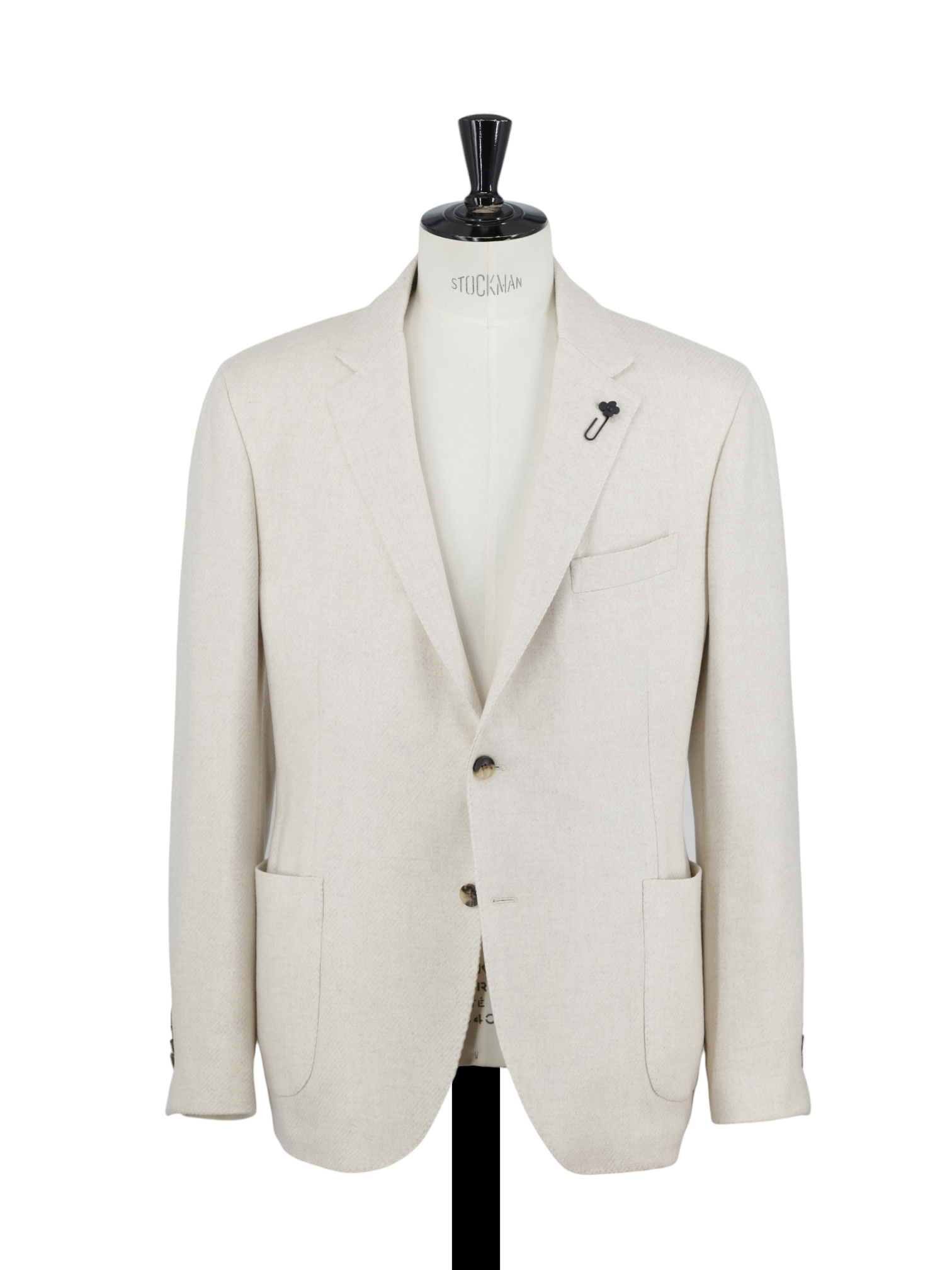 Lardini Beige Wool & Stretch Micro-Structure Jacket