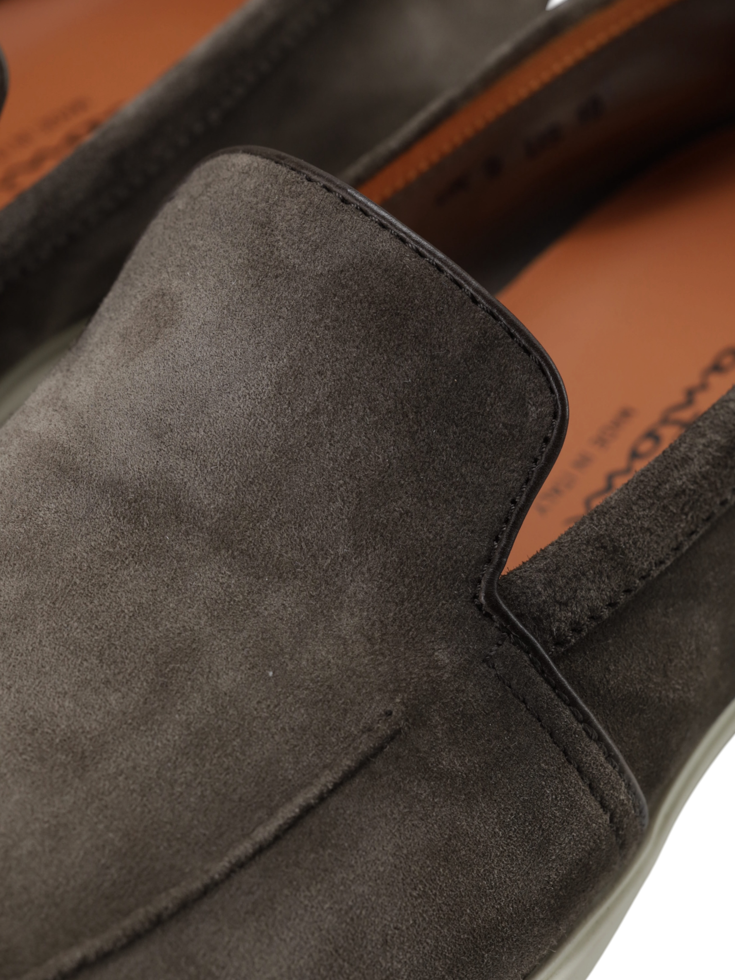 Santoni Greige Suede Malibu Loafer