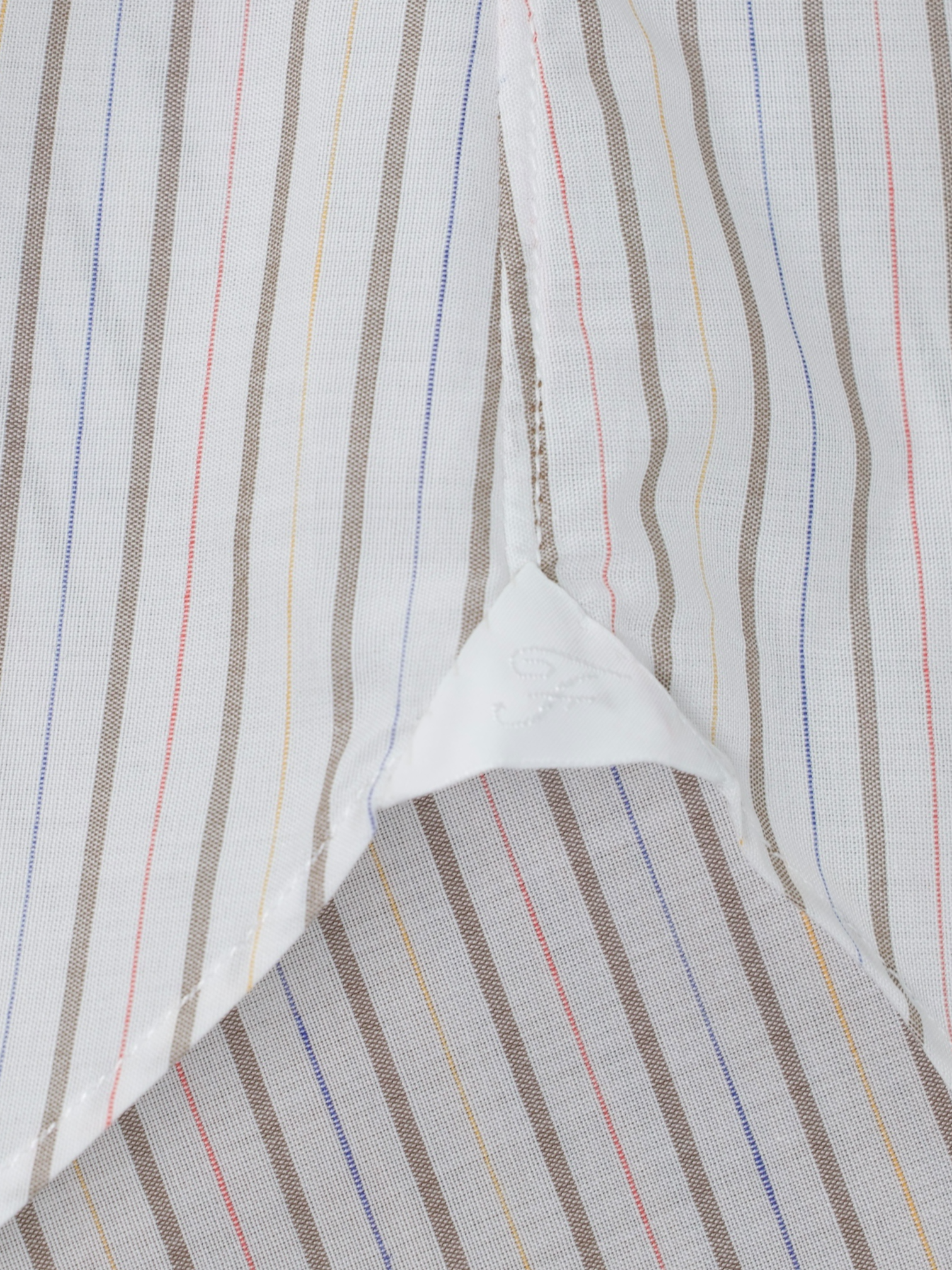 Finamore White & Multicolor Cotton & Linen "Carlo Riva" Summer Shirt