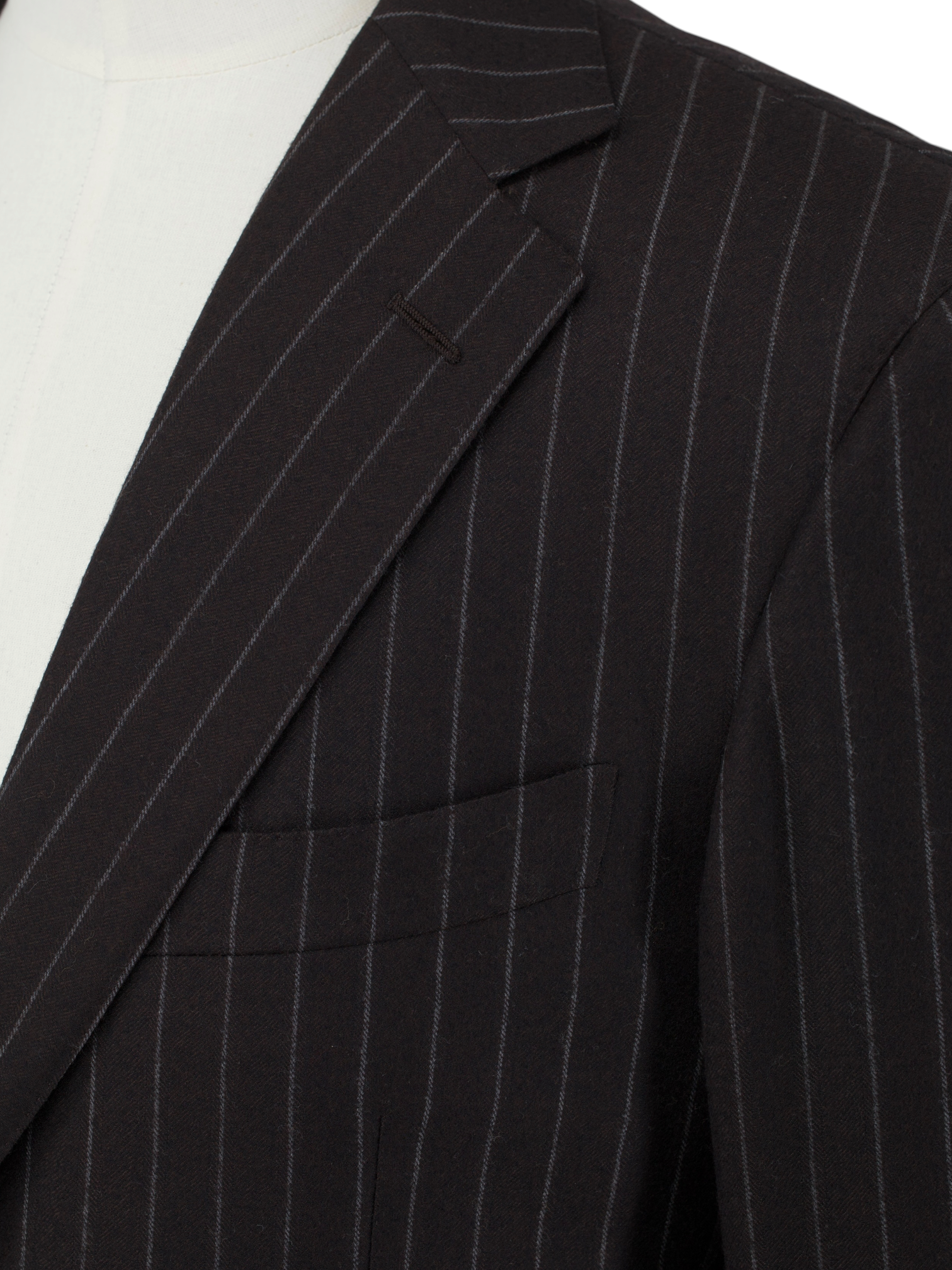 Ermenegildo Zegna Dark Brown "Heritage" Wool-Flannel Chalkstripe Suit