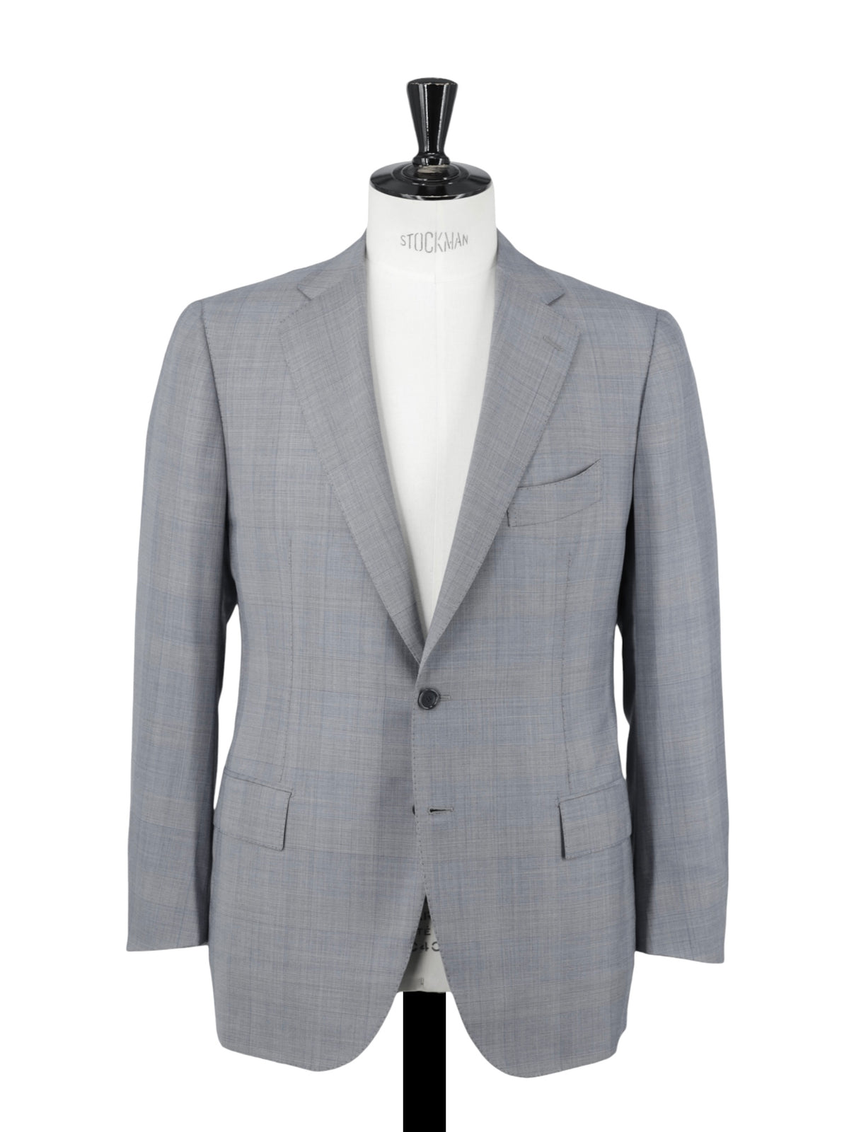 Cesare Attolini Light Grey & Steel Blue Super 150's & Silk Checkered Suit