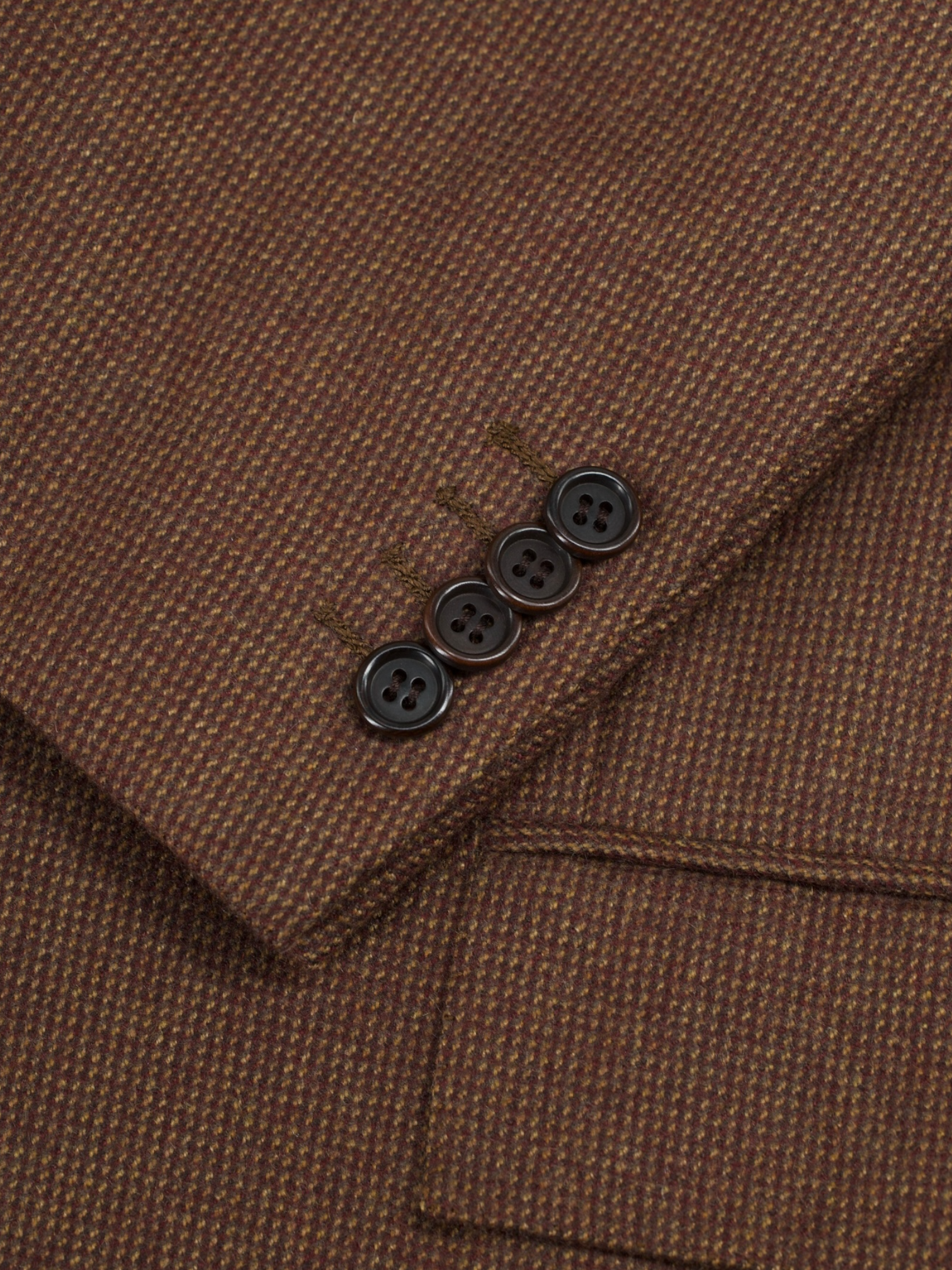 Kiton Brown Pure Cashmere Micro-Pattern Winter Jacket