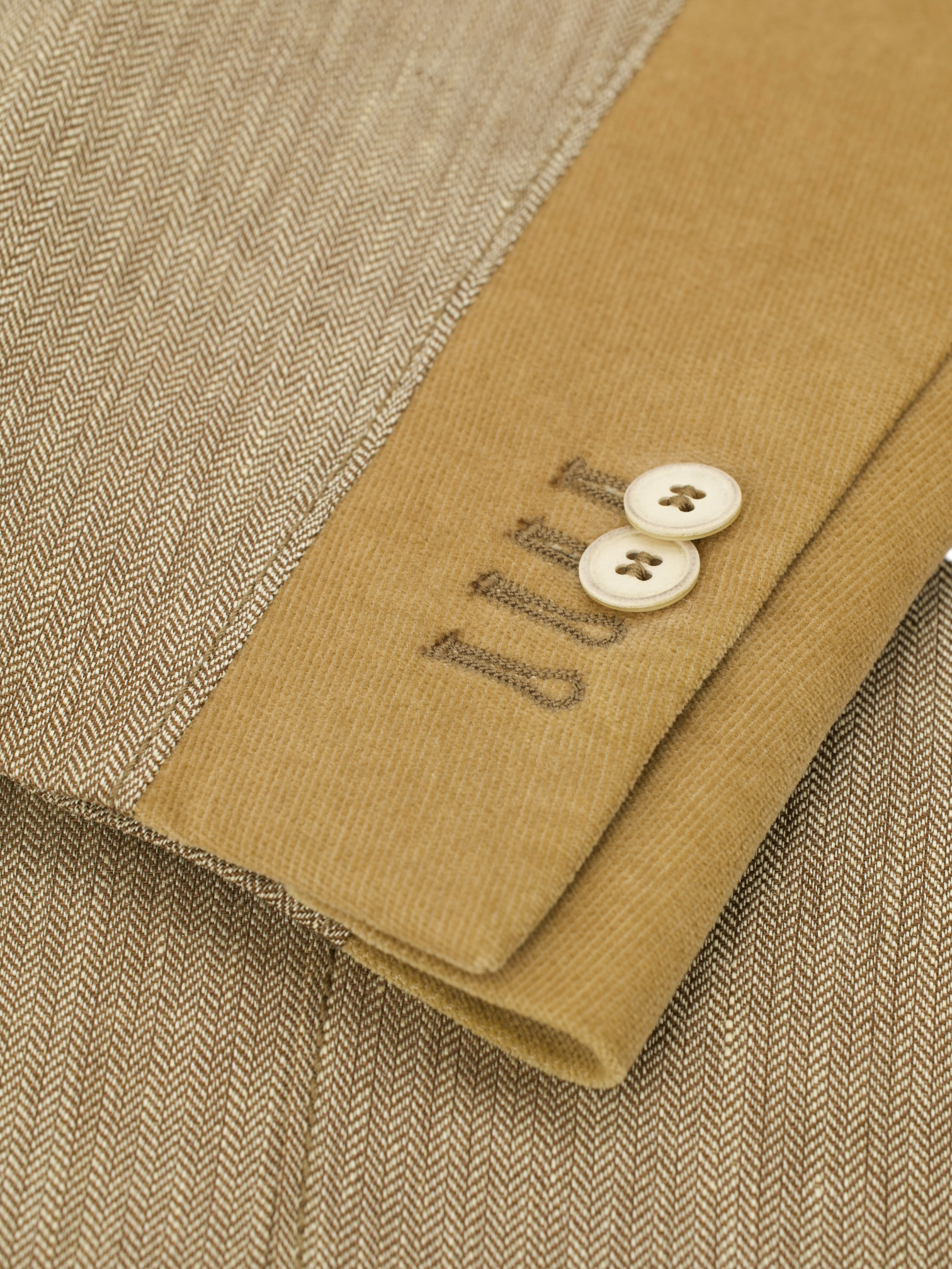 Corneliani ID Brown Linen & Wool Herringbone Vespa Jacket