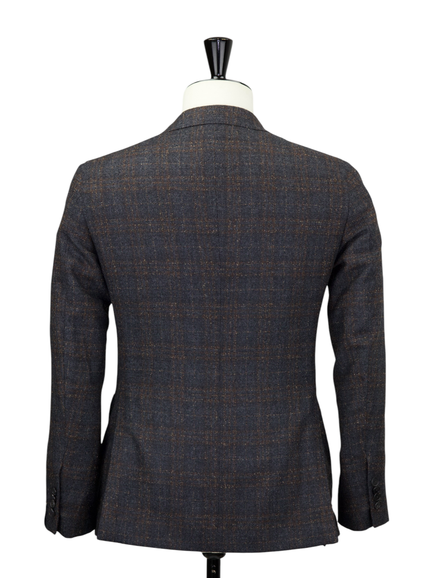 Caruso Dark Brown Wool-Stretch Micro-Pattern Aida Jacket