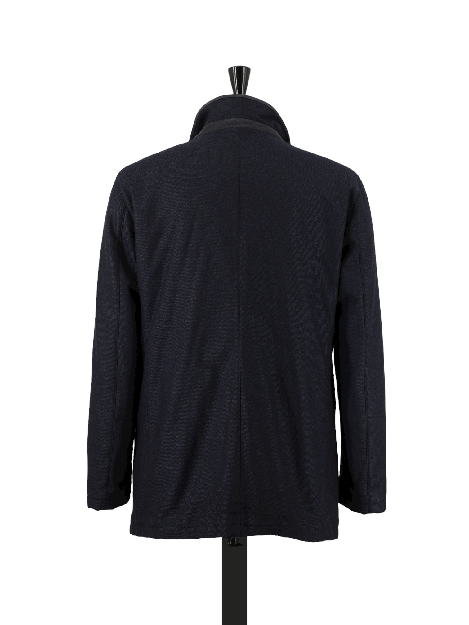 Mandelli Navy Storm System & Rabbit-Fur Lining Overcoat