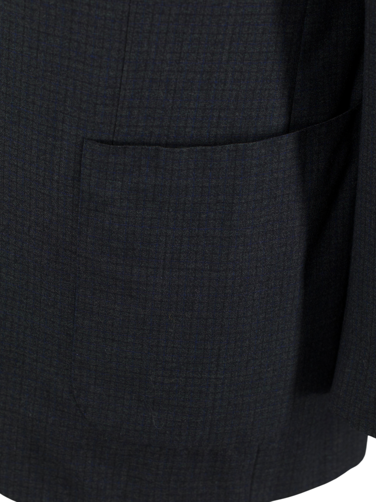 Kiton Donkergrijs & Blauw 14-Micron Wol Micro-Check Jasje