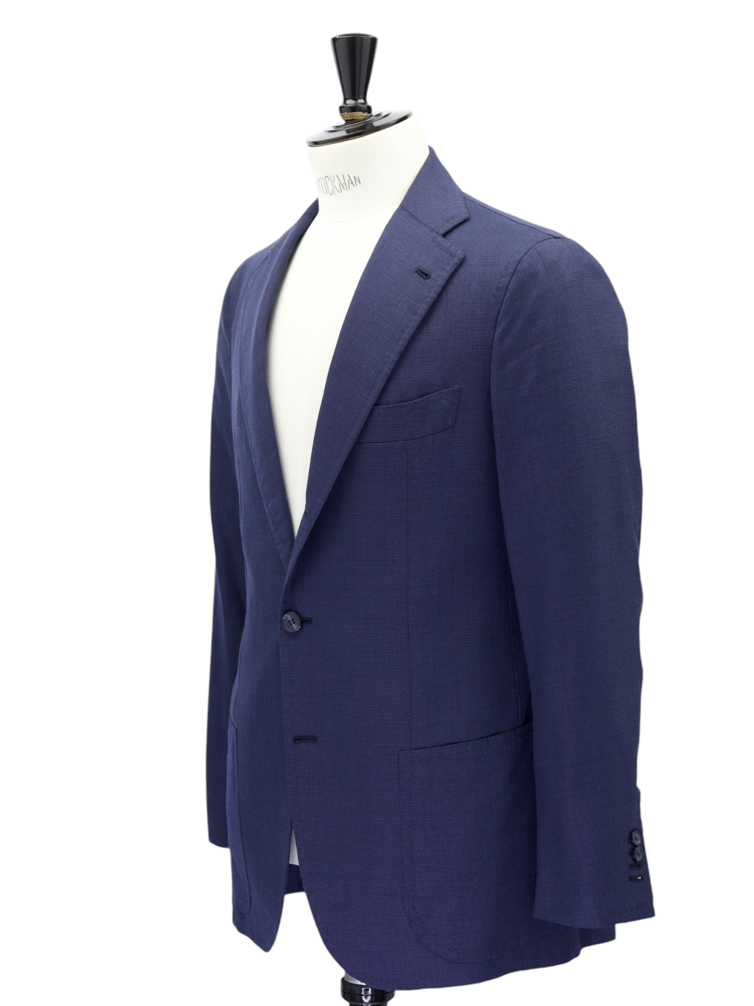 Orazio Luciano Blue Wool & Mohair Micro-Structure Jacket