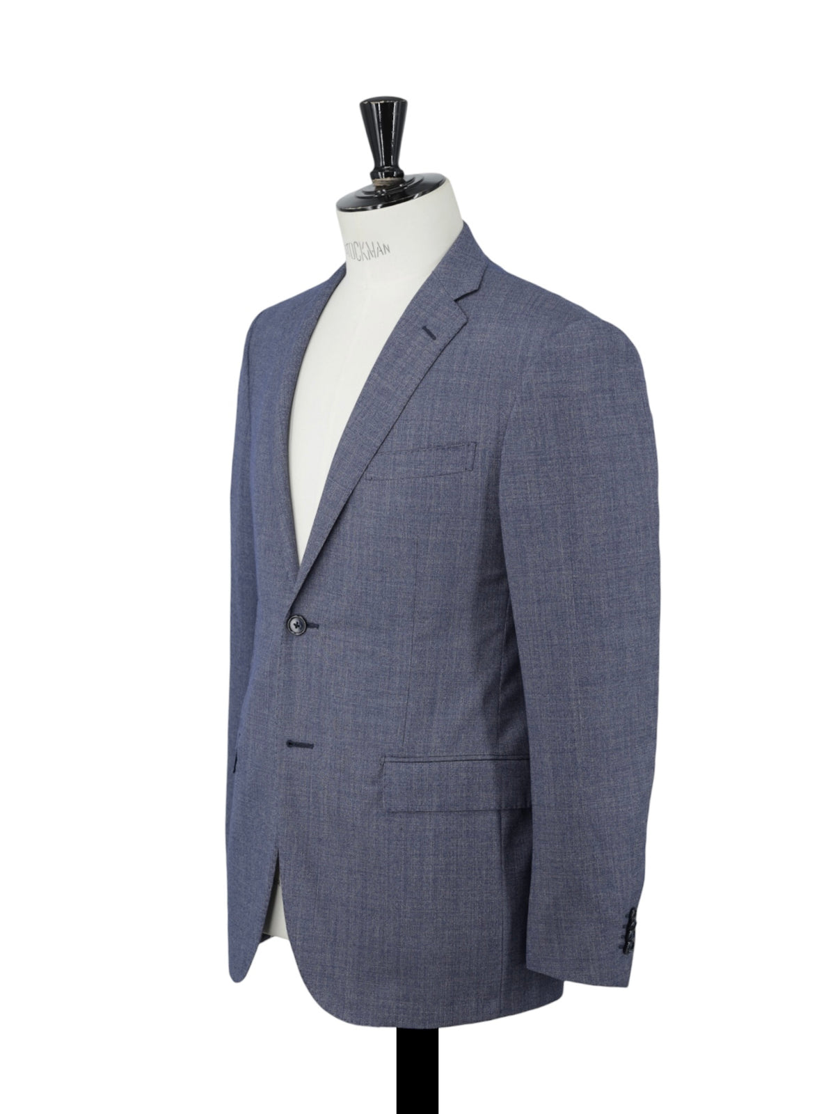 Corneliani Steel Blue Wool Micro-Pattern Suit