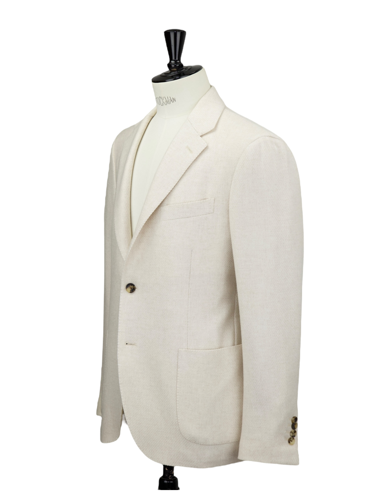 Lardini Crème White Wool & Stretch Micro-Structure Jacket