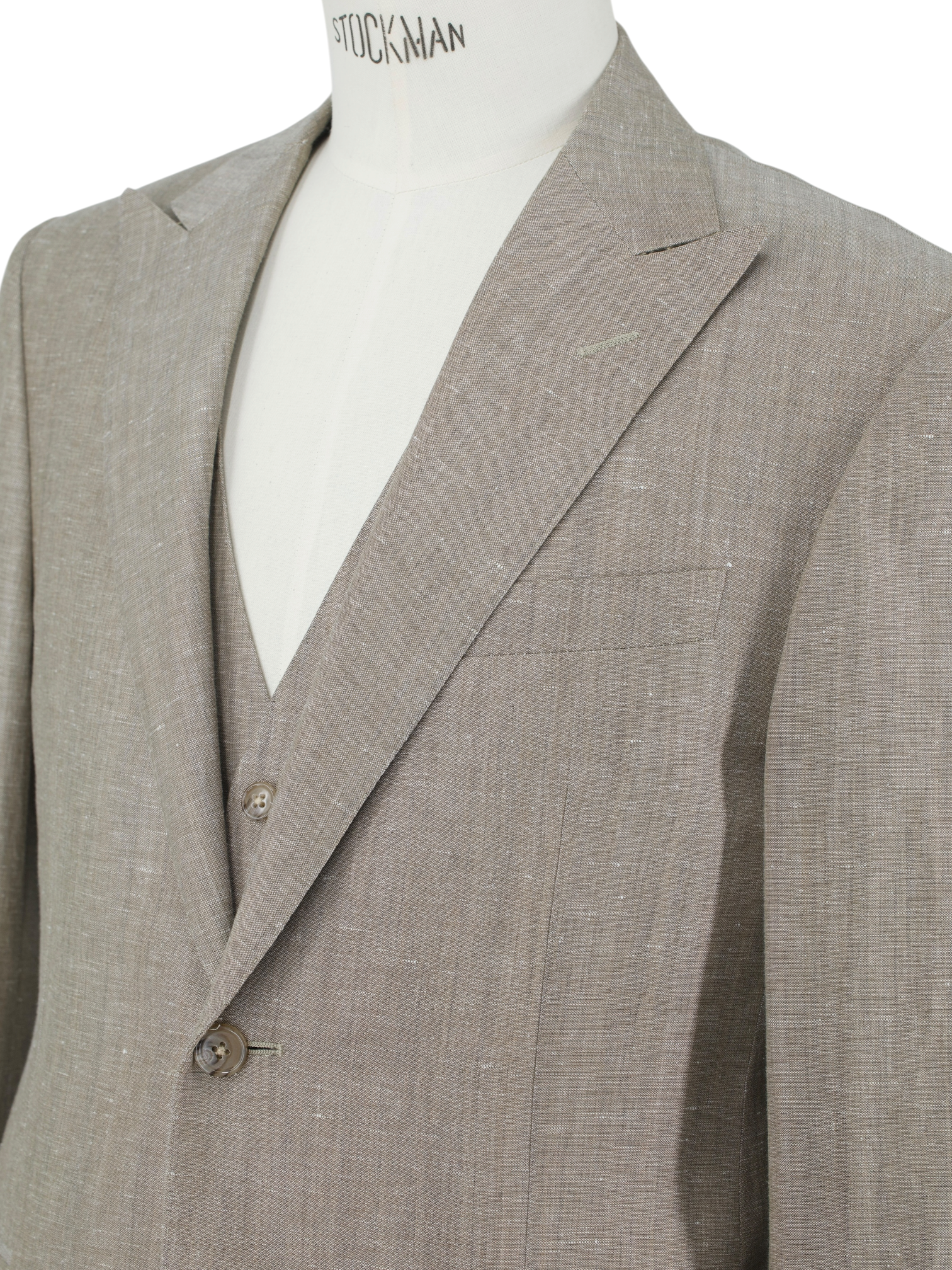Corneliani Sand 3-Piece Wool & Linen Melange Wedding Suit