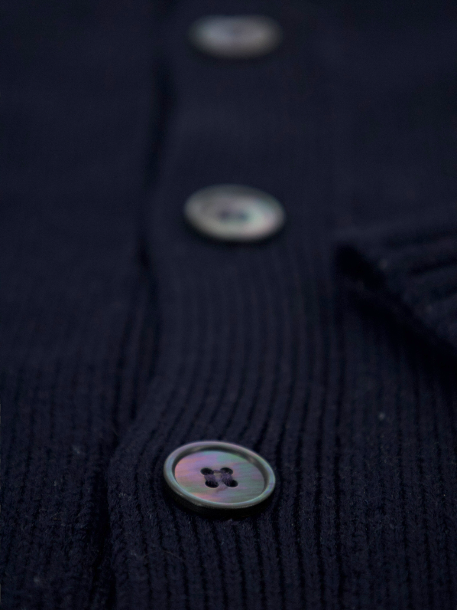 Zanone Navy Wool-Knitted Bomber Sweater
