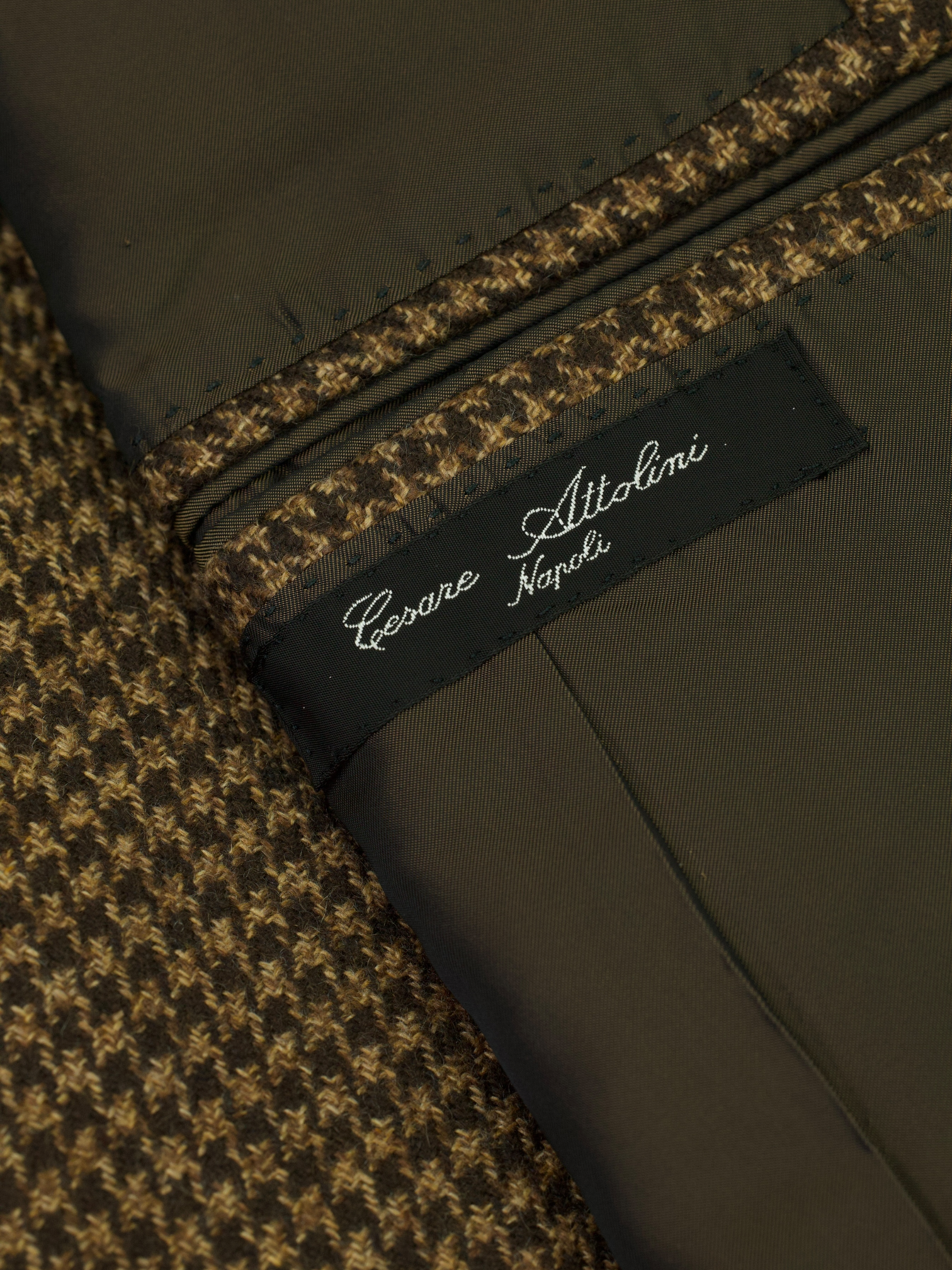 Cesare Attolini Dark Brown Pure-Cashmere Pied de Poule Jacket