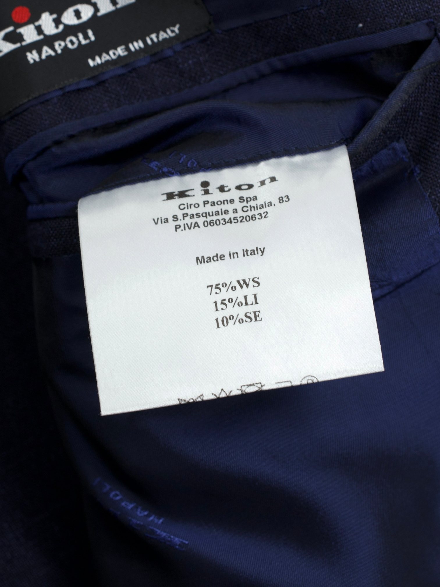 Kiton Dark Blue Cashmere, Linen & Silk Melange Suit