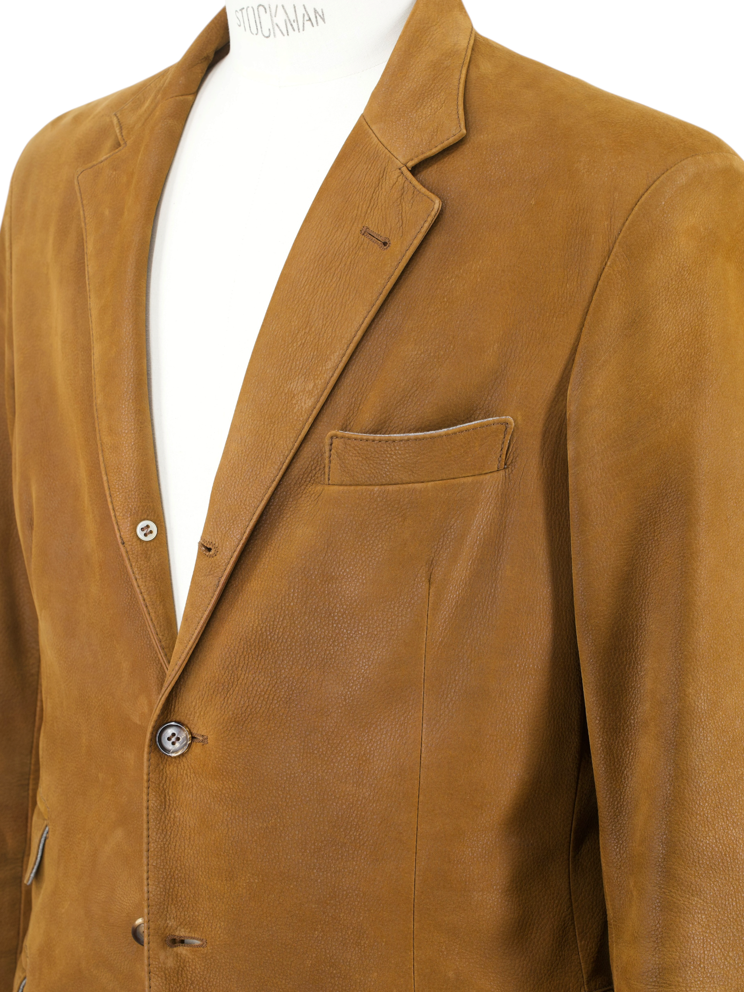 Brunello Cucinelli Whiskey Brown Grain-Leather Jacket
