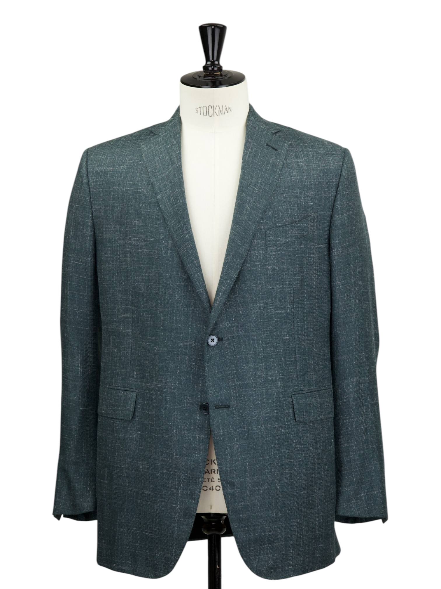 Ermenegildo Zegna Verdigris Green Cashmere, Silk & Linen Melange Jacket