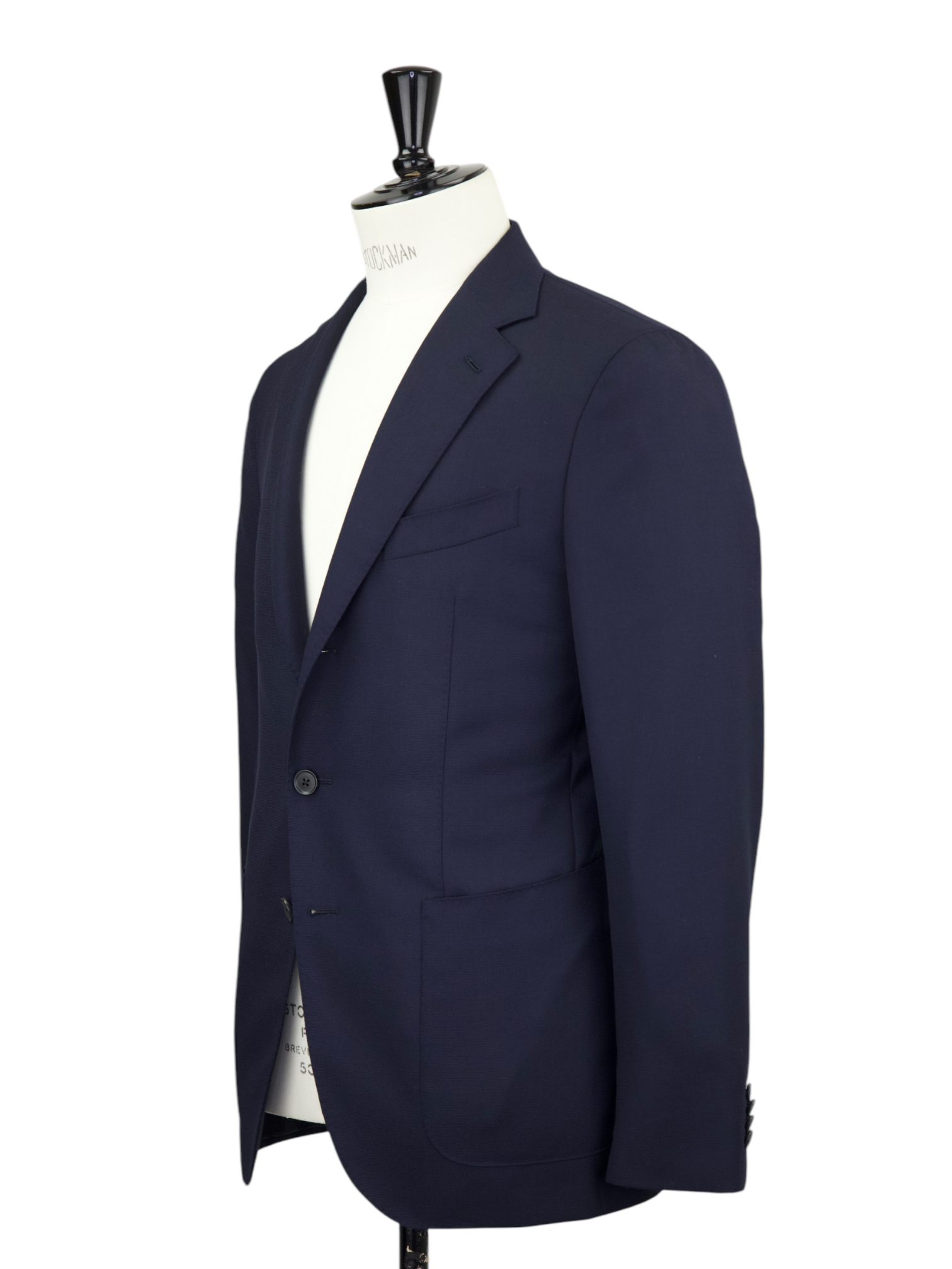 Caruso Navy "Zelander" Merino Wool Basket-Weave Jacket