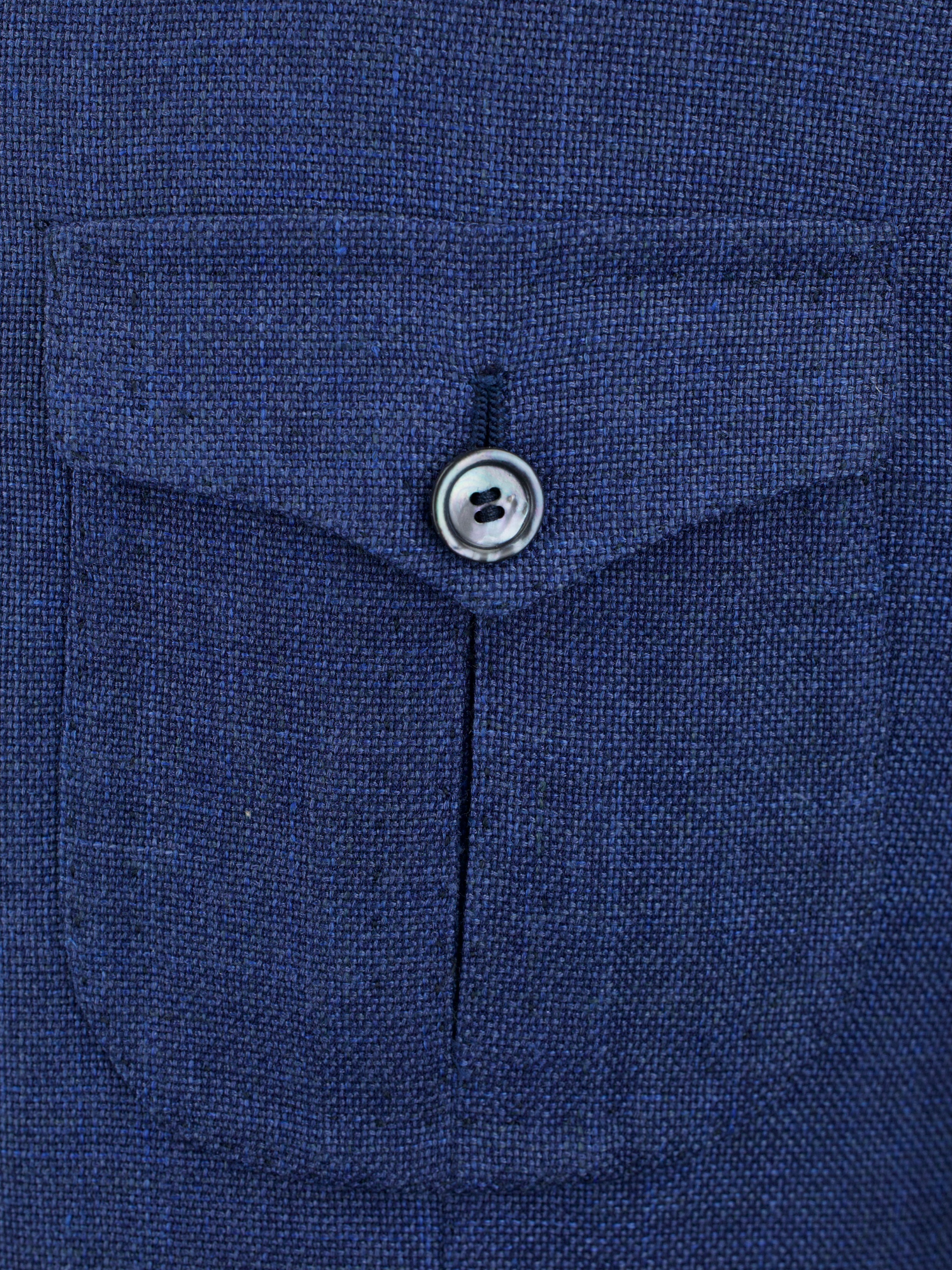 Cesare Attolini Cobalt Blue Wool, Silk & Linen Hopsack Safari-Overshirt