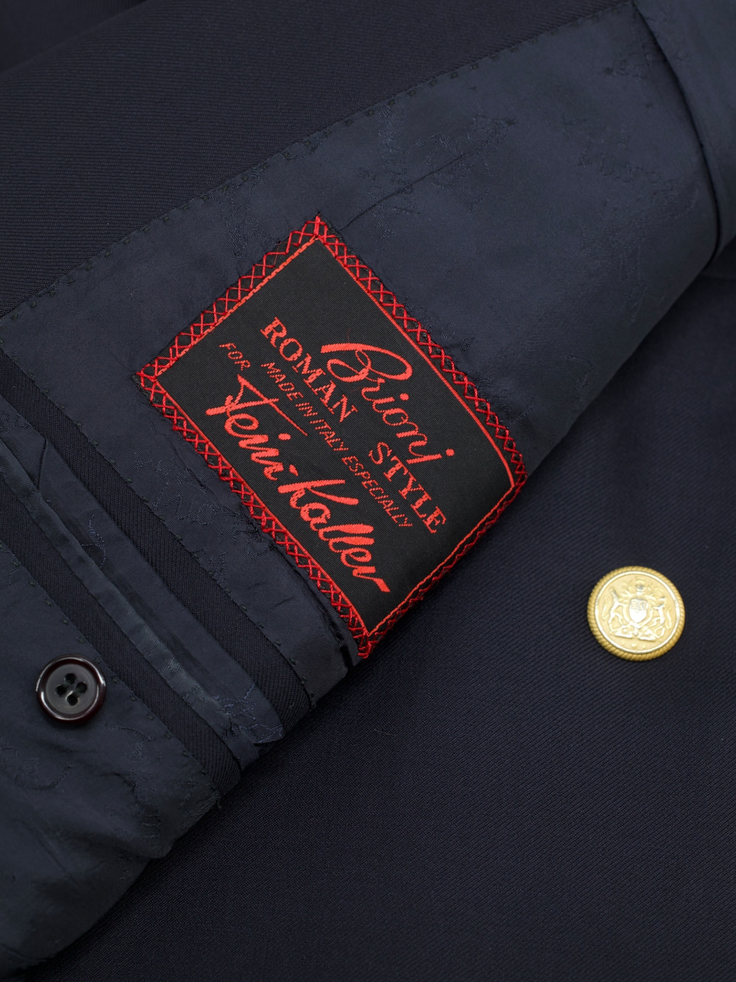 Brioni Navy Double Breasted Gold-Button "Monaco" Blazer Jacket