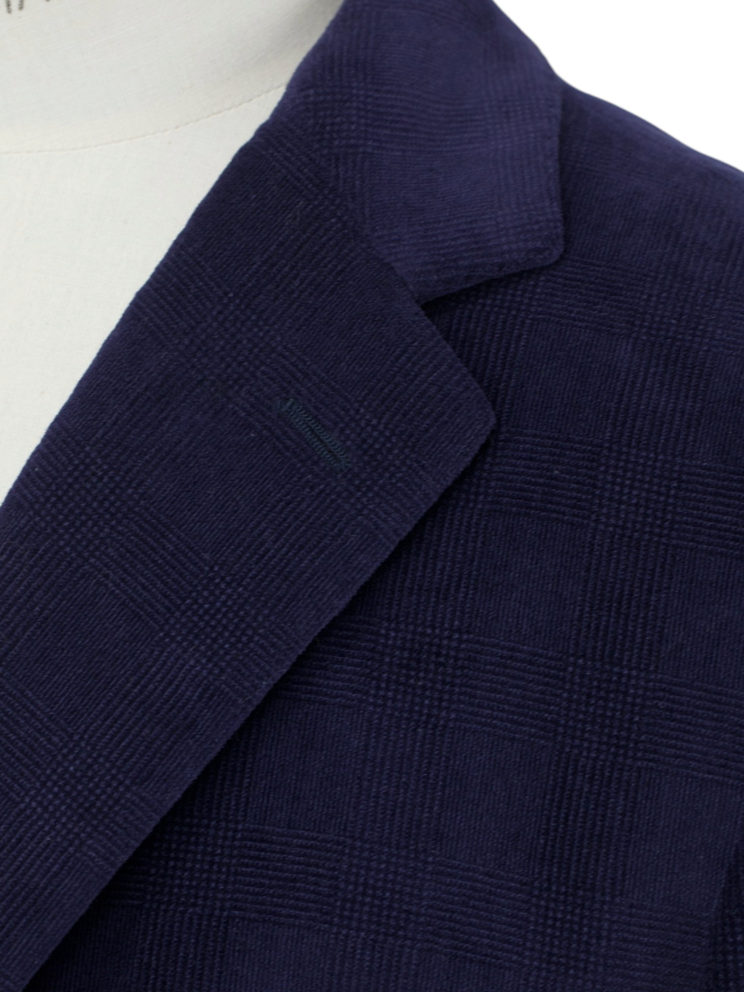 Caruso Dark Purple Pure Cotton-Velvet Shadow-Check Jacket