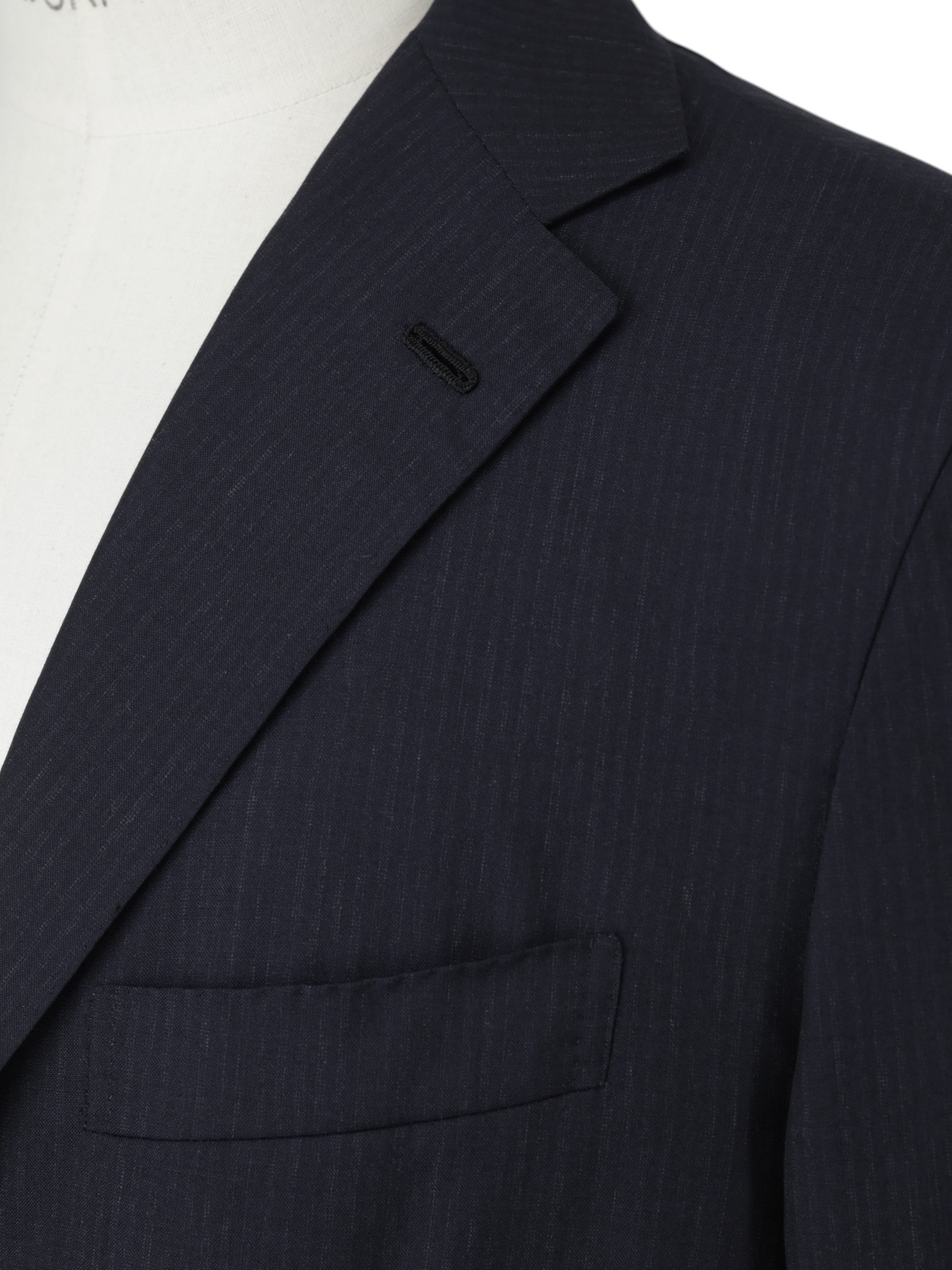 Kiton Deep Navy Lightweight Cashmere Shadow-Stripe Suit