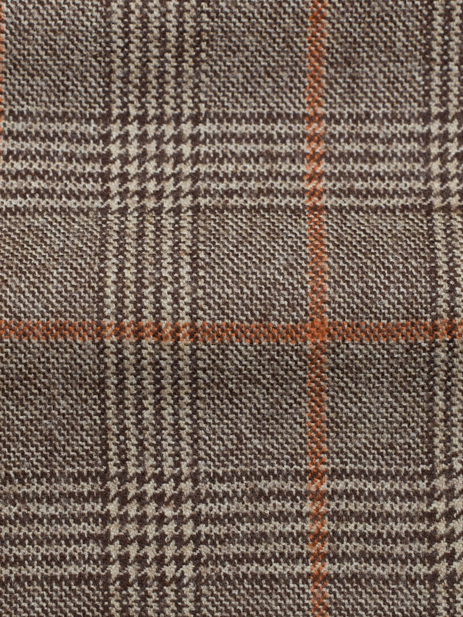 Caruso Brown & Burnt-Orange "Winter Zelander" Wool Prince of Wales Jacket