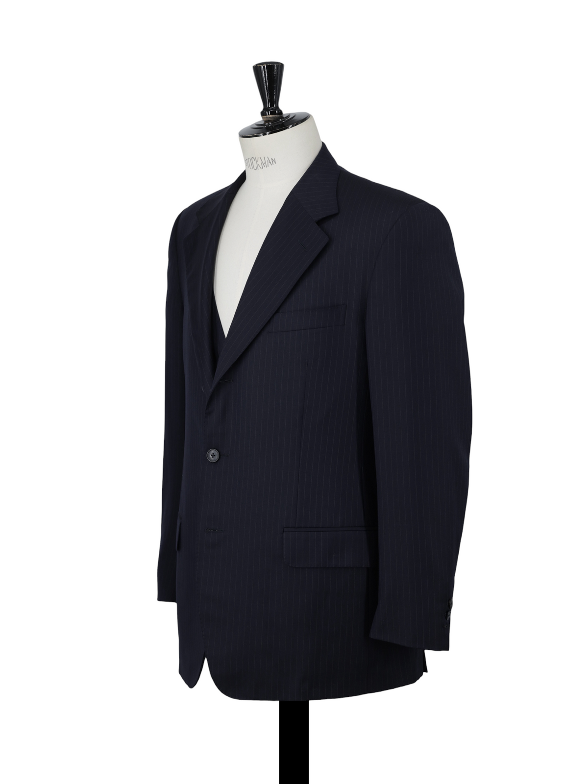 Ermenengildo Zegna Navy Vintage 3-Piece Super 100's Pinstripe Suit