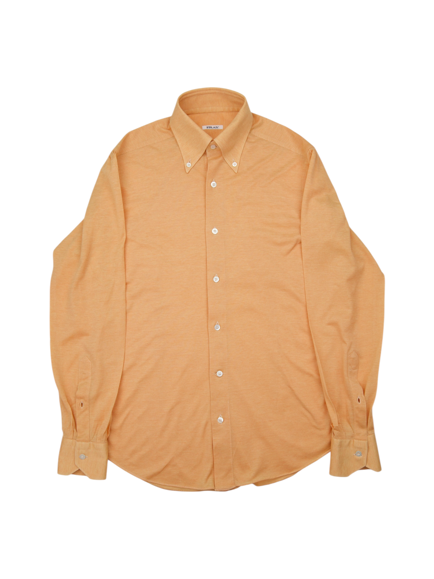 Fray Orange Pique Knitted "Arizona" Button-Down Collar Shirt