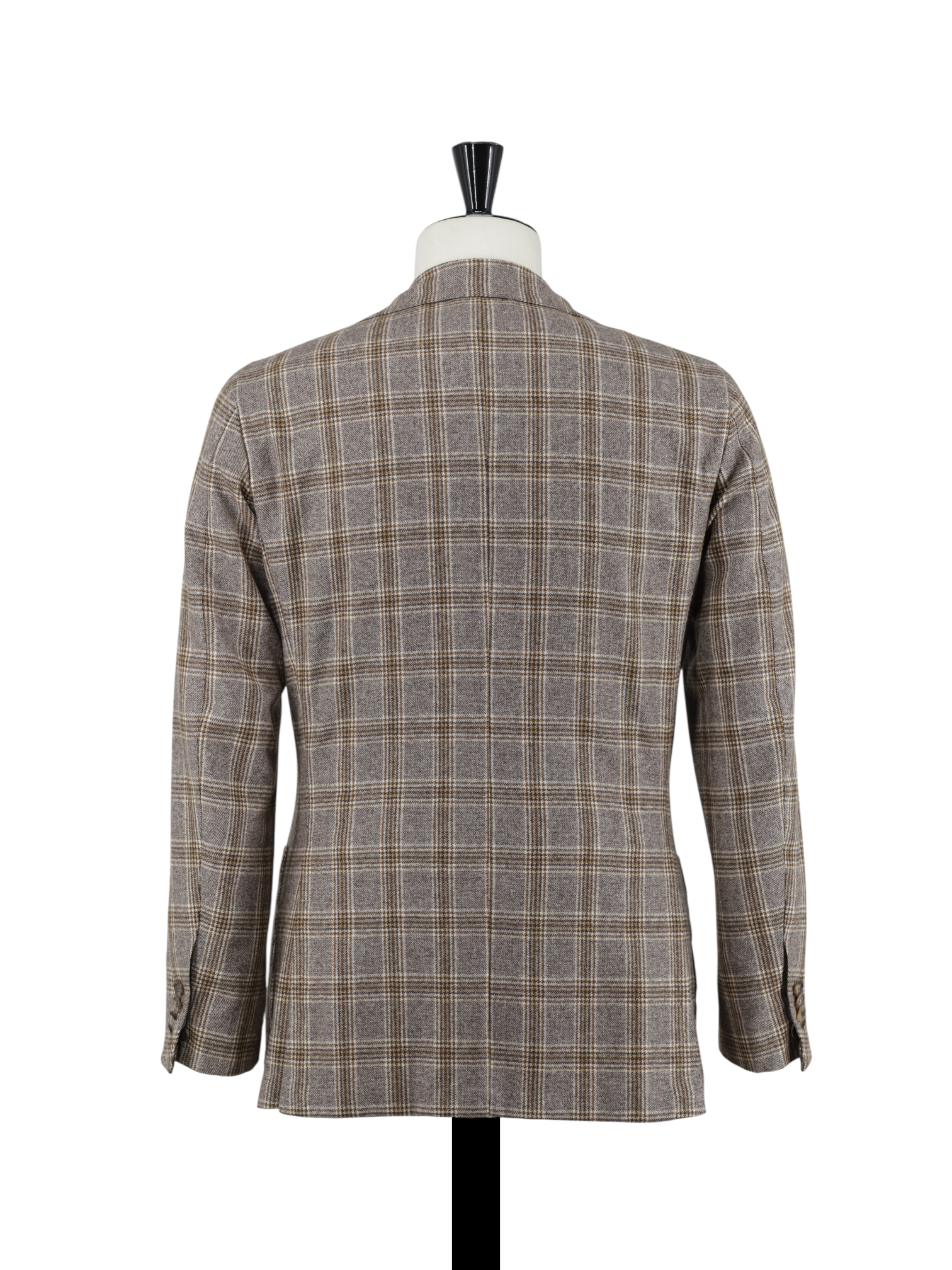 Orazio Luciano Brown Brushed Wool & Cashmere Prince of Wales Jacket