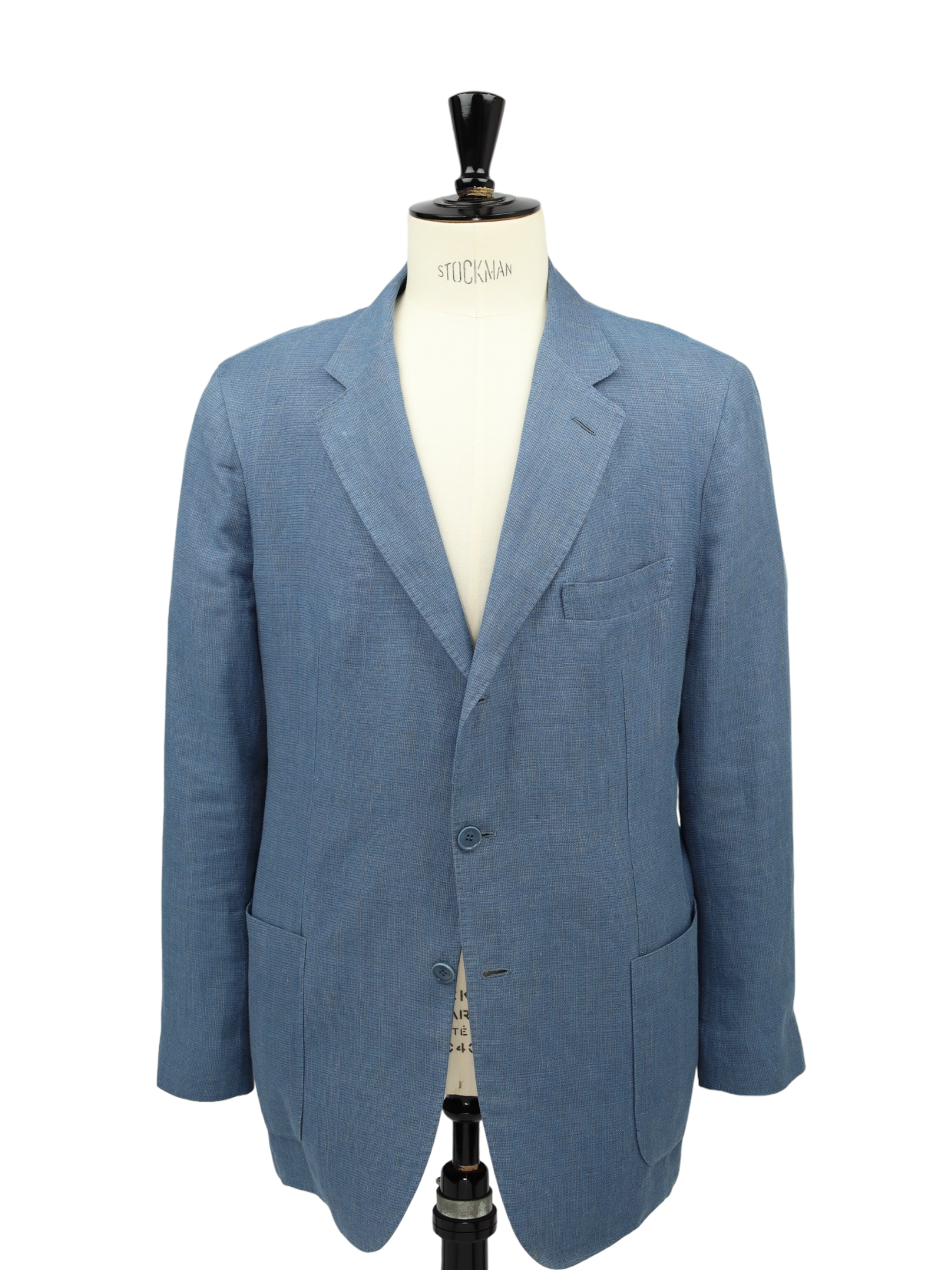 Loro Piana Light Blue Linen & Silk Micro-Pattern Jacket