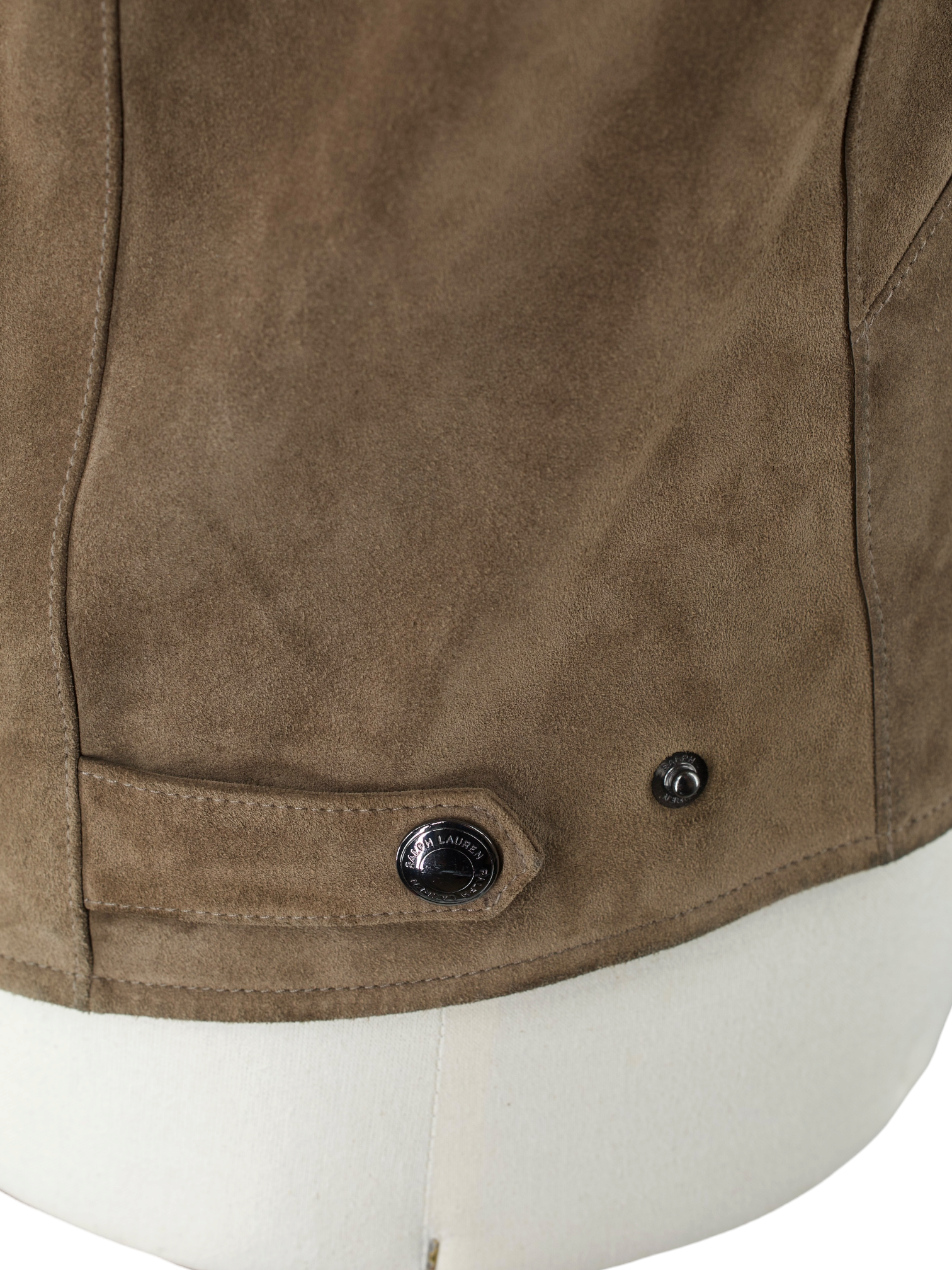 Ralph Lauren Purple Label Brown Calf-Suede Biker Jacket